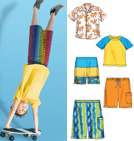 M6548 Children's/Boys' Shirt, Top and Shorts - Image 3