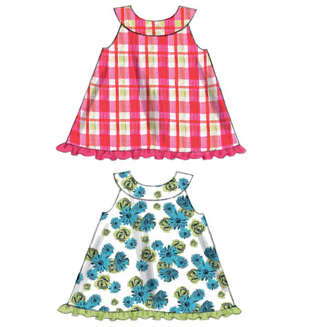 M6912 Infants' Reversible Top, Dresses; Bloomers and Pants (size: All Sizes In One Envelope) - Image 4
