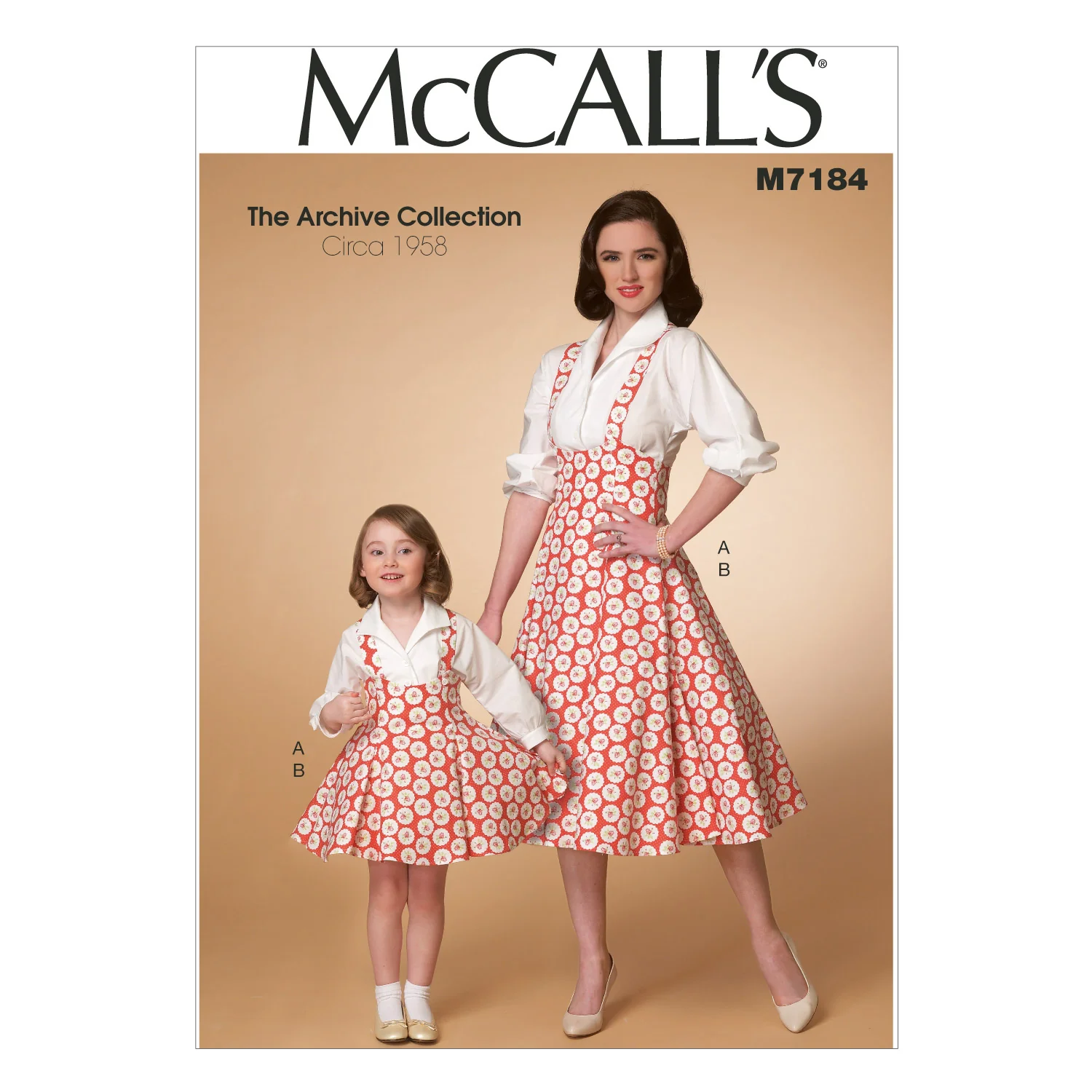 M7184 Misses'/Children's/Girls' Top and Jumper (Size: SML-MED-LRG-XLG)