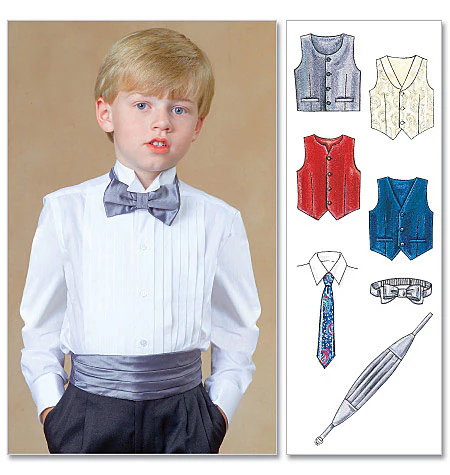 M7223 Children's/Boys' Lined Vests, Cummerbund, Bow Tie and Necktie (Size: 7-8-10-12) - Image 2