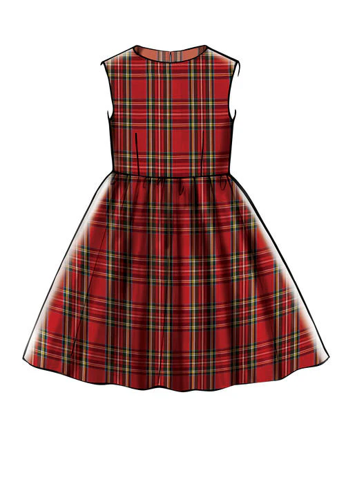 M7648 Childrens'/Girls' Gathered Dresses with Petticoat and Sash (size: 7-8-10-12-14) - Image 4