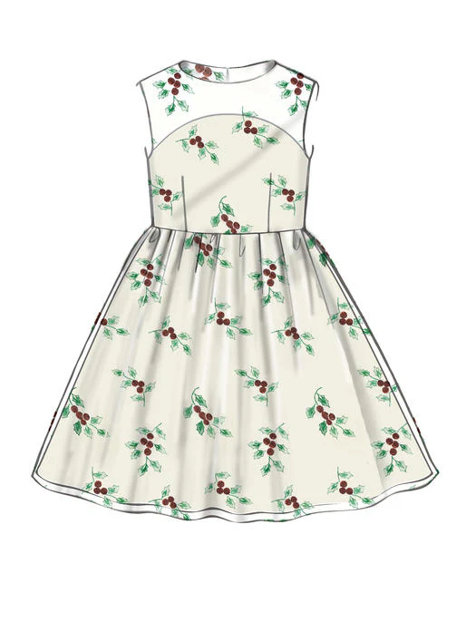 M7648 Childrens'/Girls' Gathered Dresses with Petticoat and Sash (size: 7-8-10-12-14) - Image 7