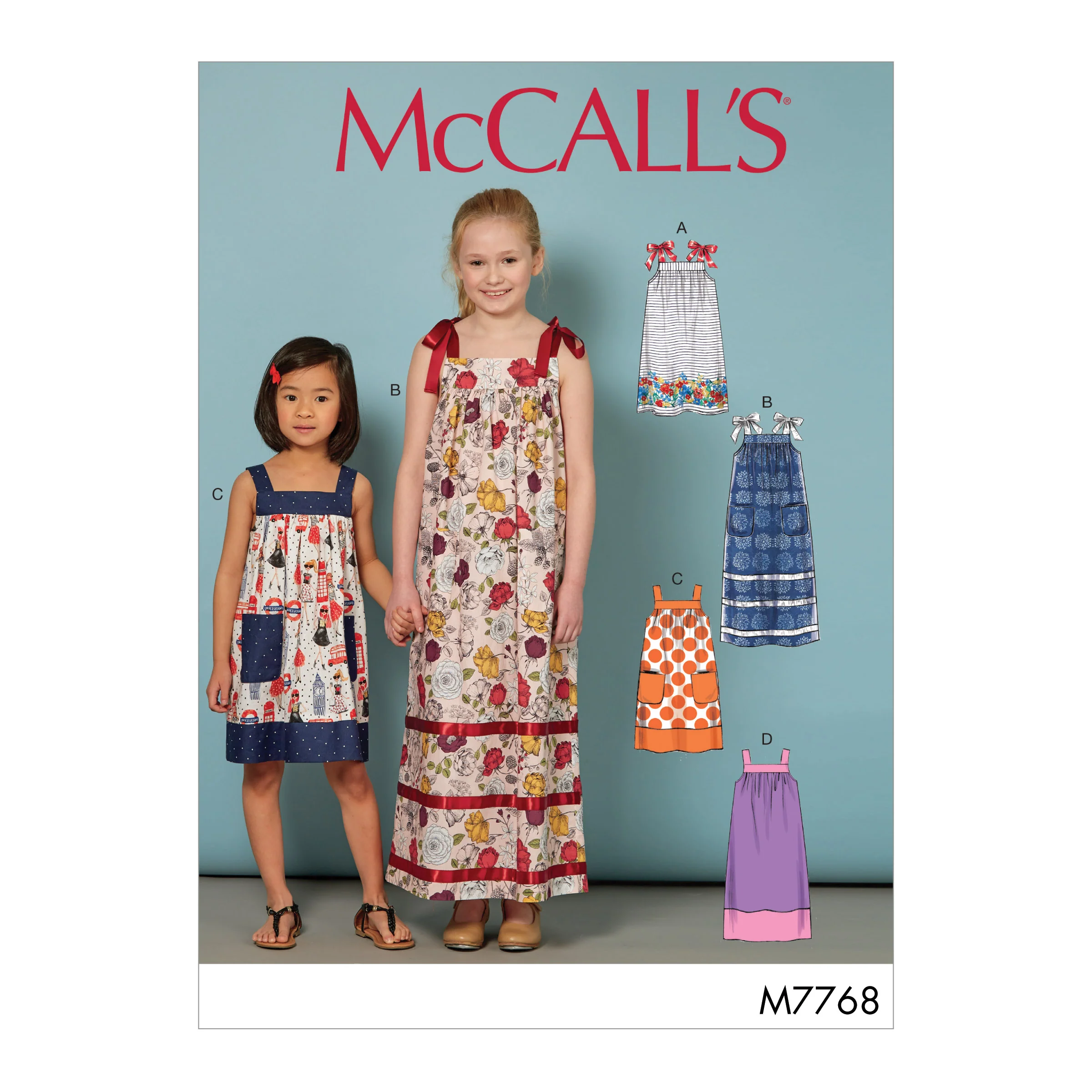 M7768 Children's/Girls' Dresses (size: 7-8-10-12-14)