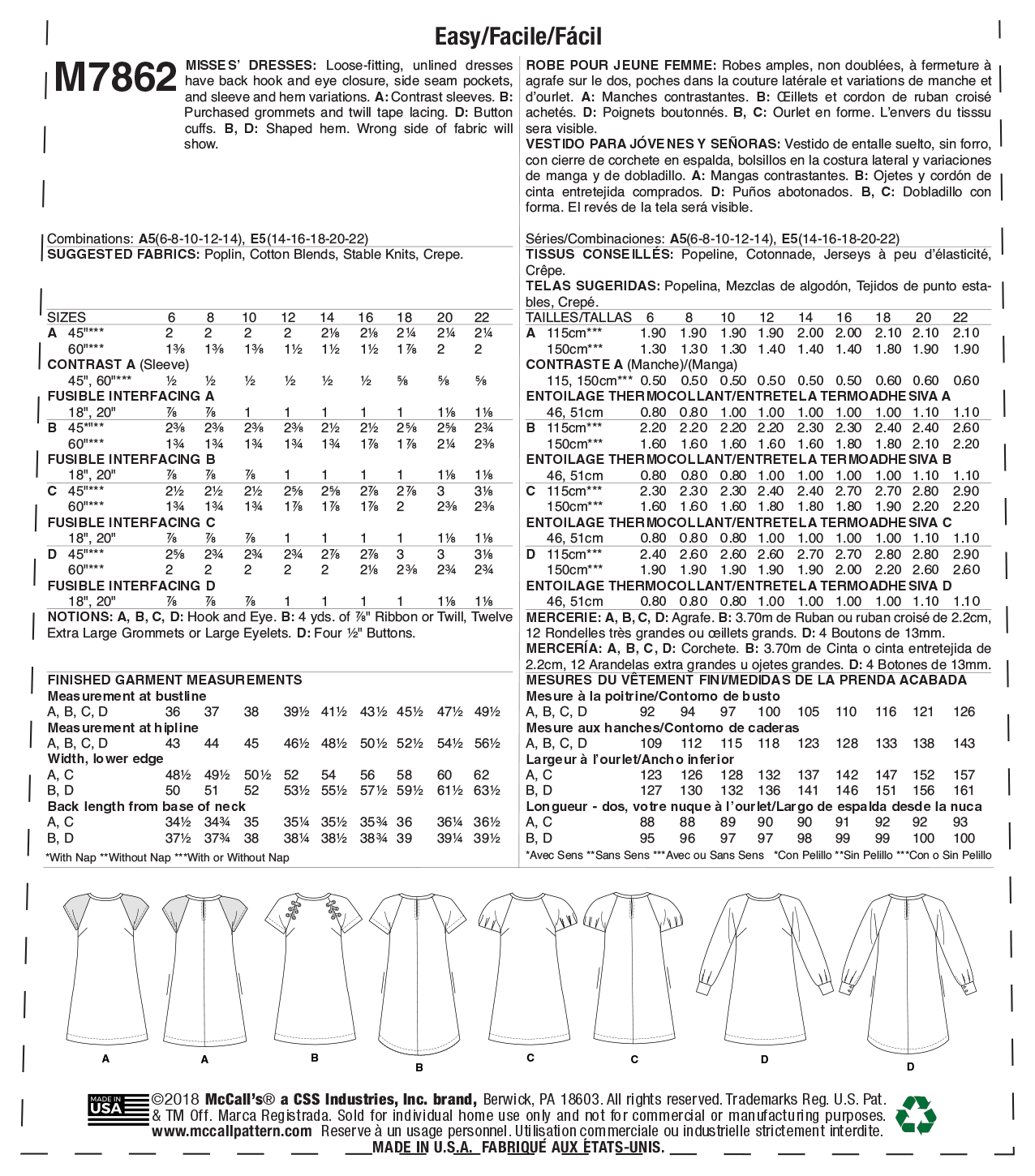 M7862 Misses' Dresses (size: 14-16-18-20-22) - Image 9