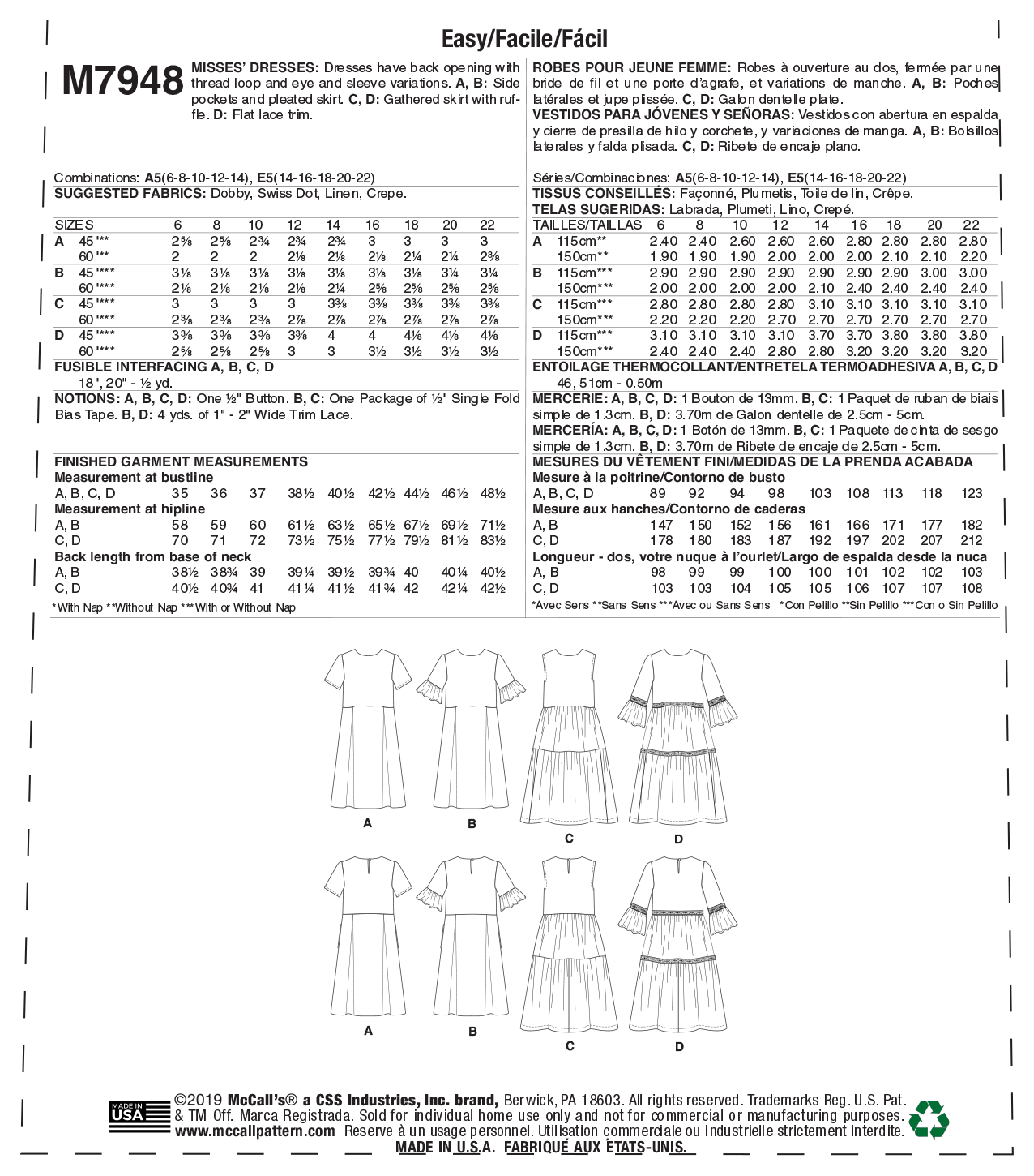 M7948 Misses' Dresses (size: 6-8-10-12-14) - Image 8