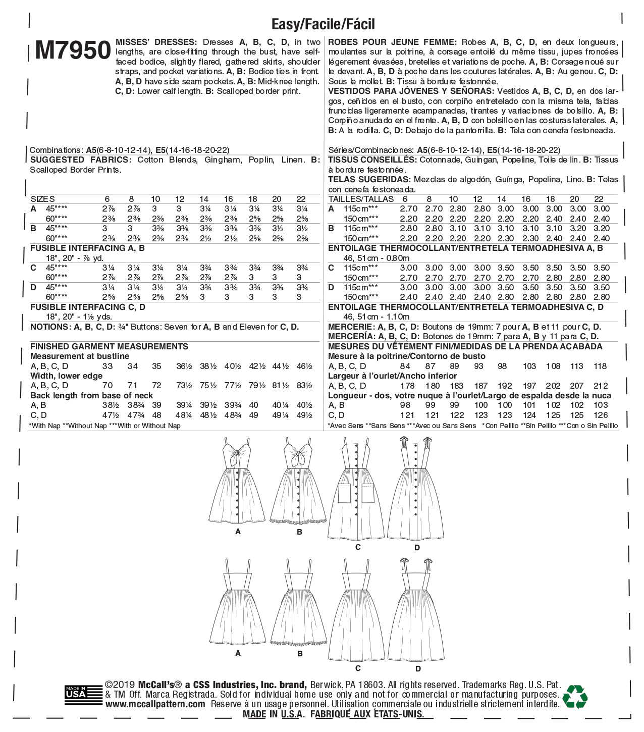 M7950 Misses' Dresses (size: 14-16-18-20-22) - Image 9