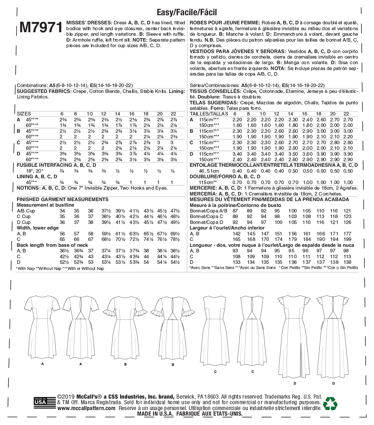 M7971 Misses' Dresses (size: 14-16-18-20-22) - Image 9