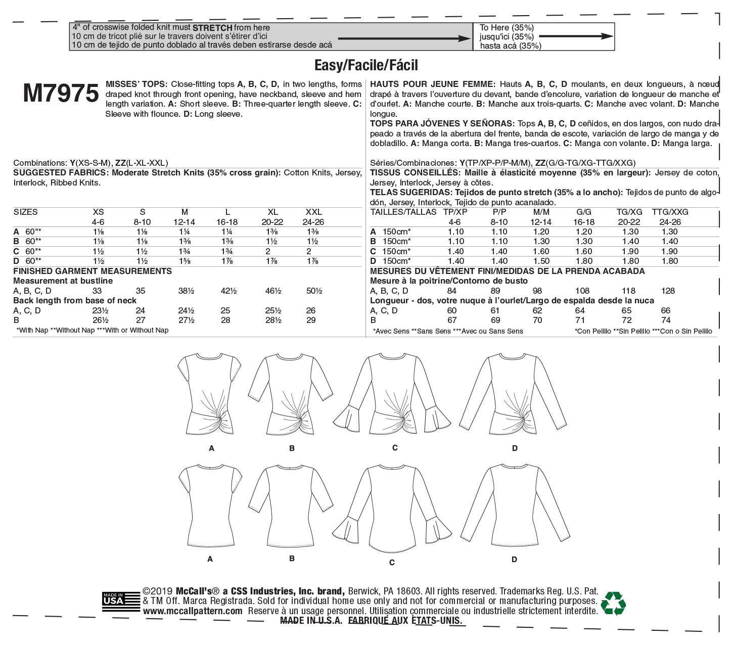 M7975 Misses' Tops (size: L-XL-XXL) - Image 9