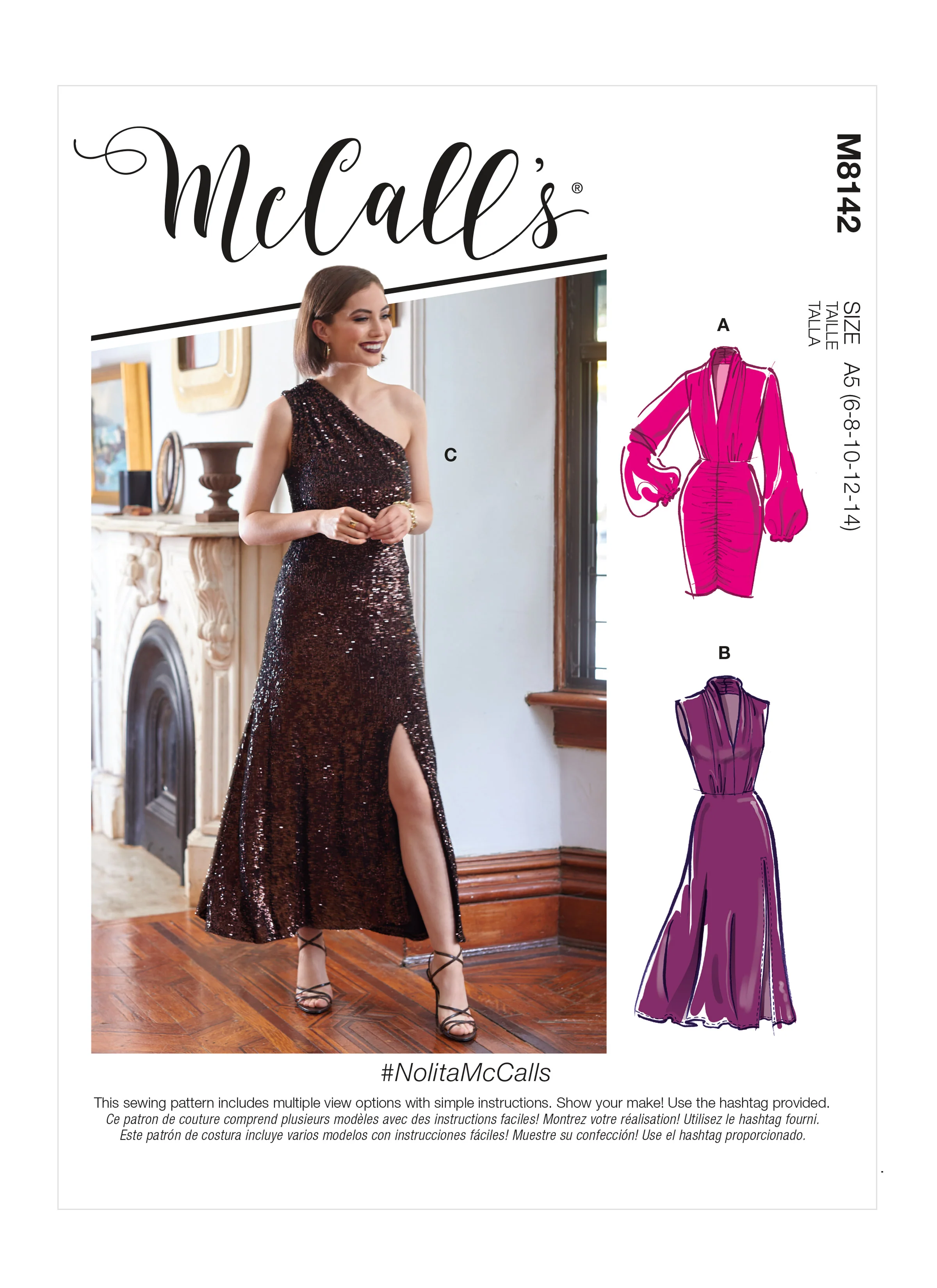 M8142 #NolitaMcCalls - Misses' Dresses (Size: 16-18-20-22-24)