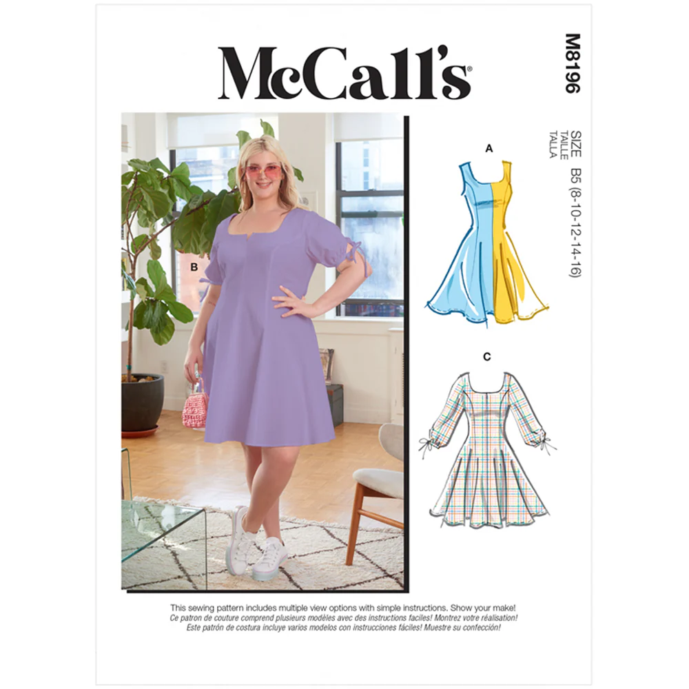 M8196 Misses' & Women's Dresses (size: 26W-28W-30W-32W)