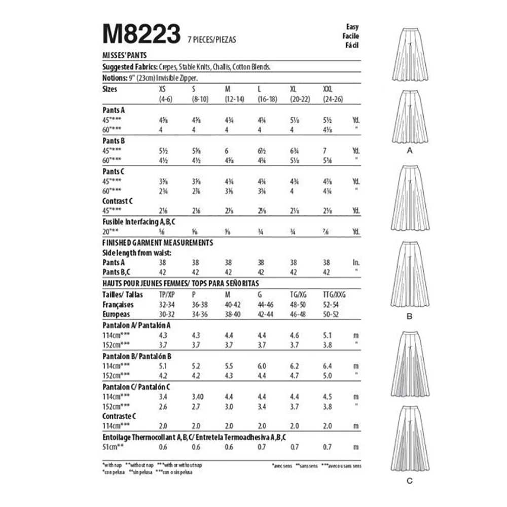 M8223 Misses' Pants (size: XS-S-M) - Image 2