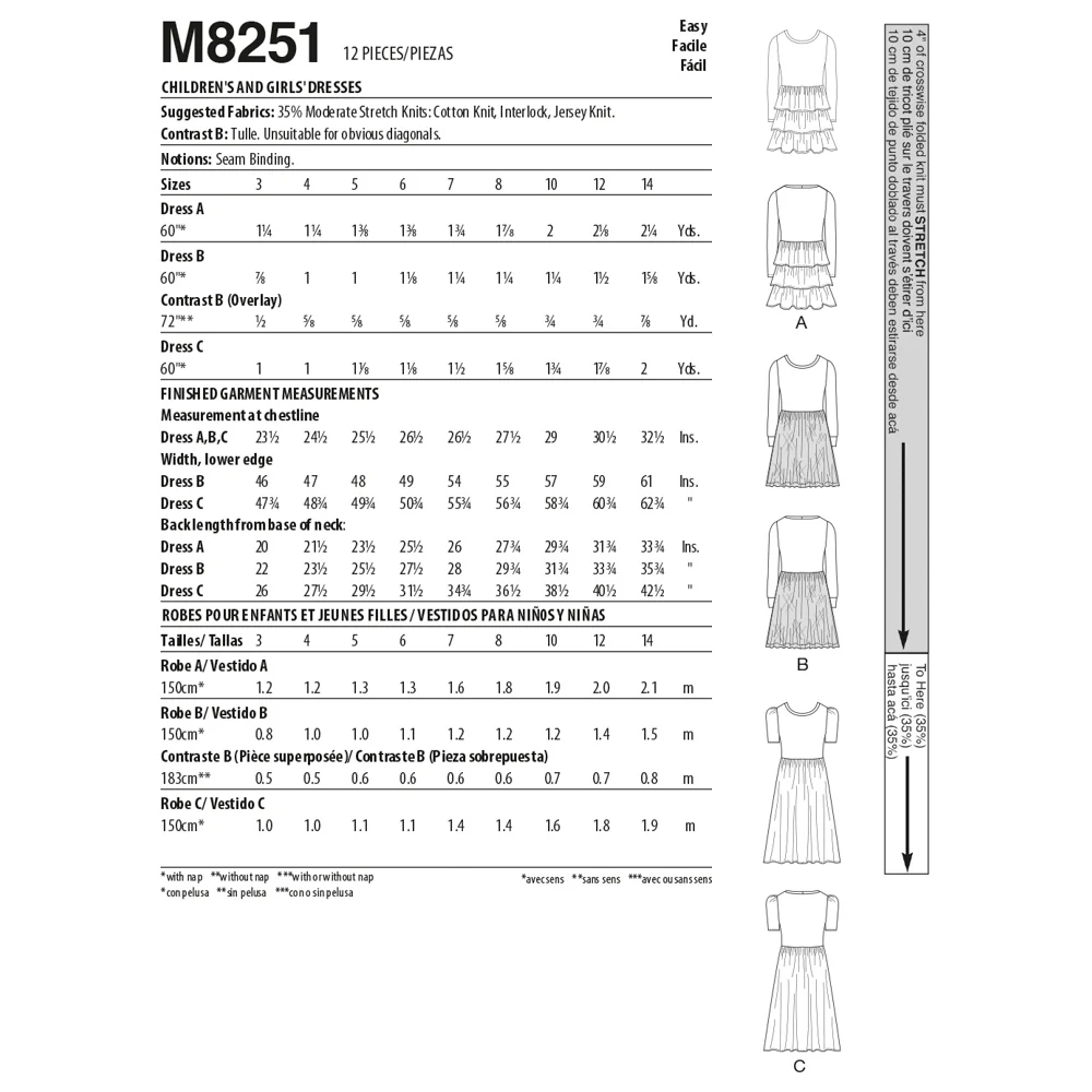 M8251 Children's and Girl's Dresses (size: 3-4-5-6) - Image 2