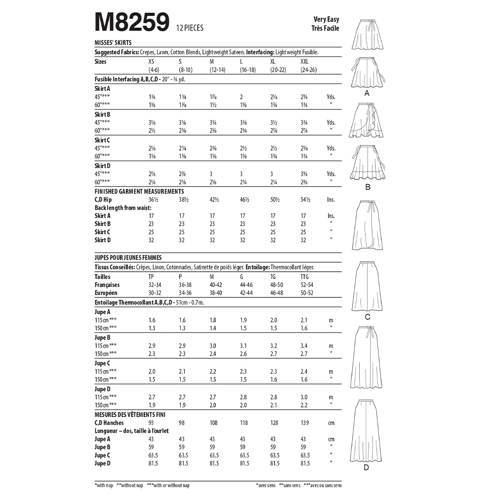 M8259 Misses' Skirts - Image 2