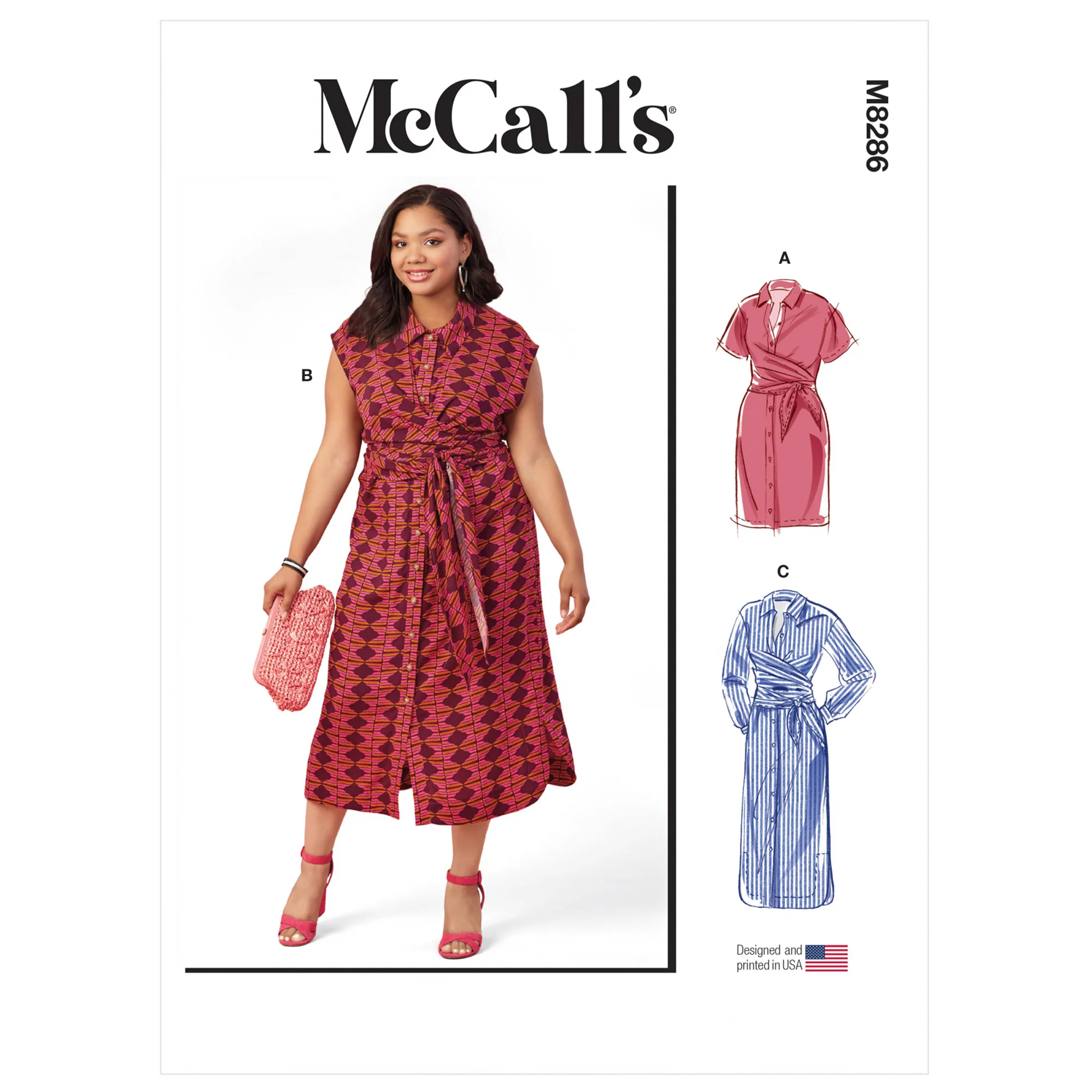 M8286 Misses' and Women's Dresses (26W-28W-30W-32W)