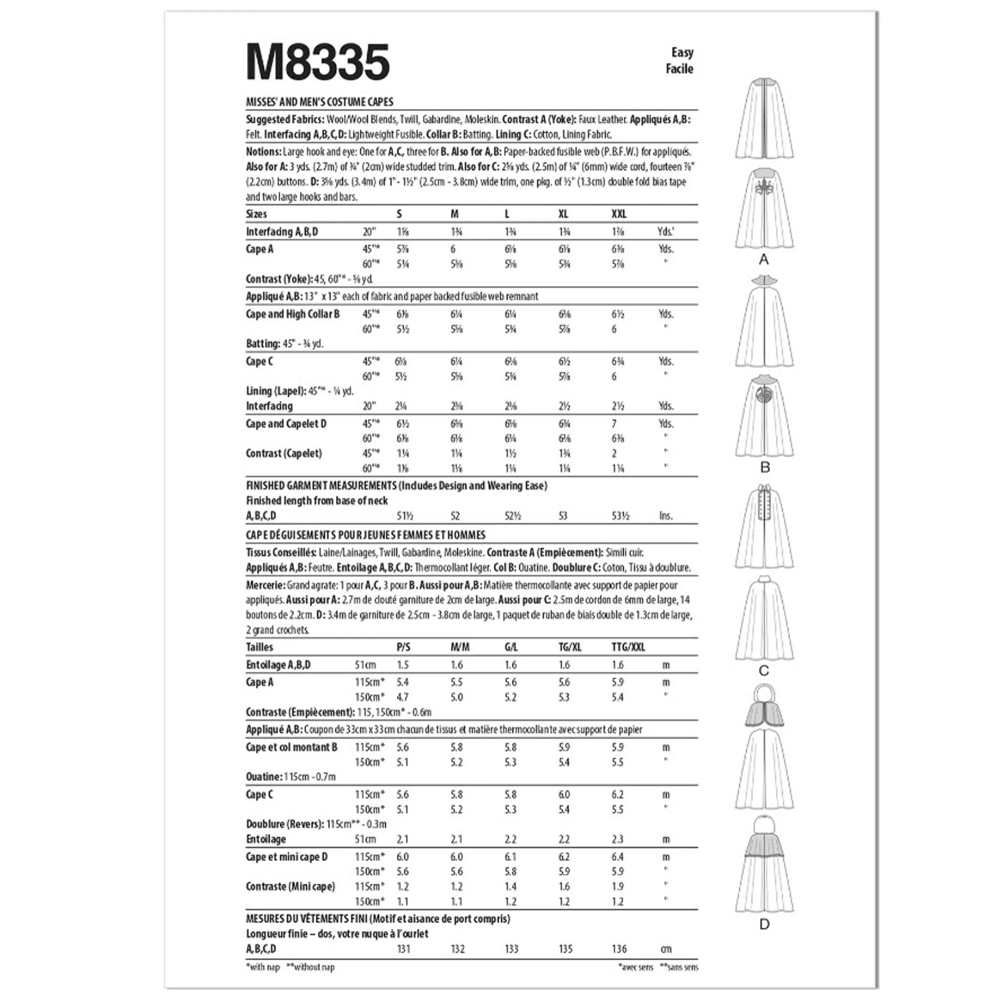 M8335 Men's and Misses' Costume Capes (S-M-L-XL-XXL) - Image 2