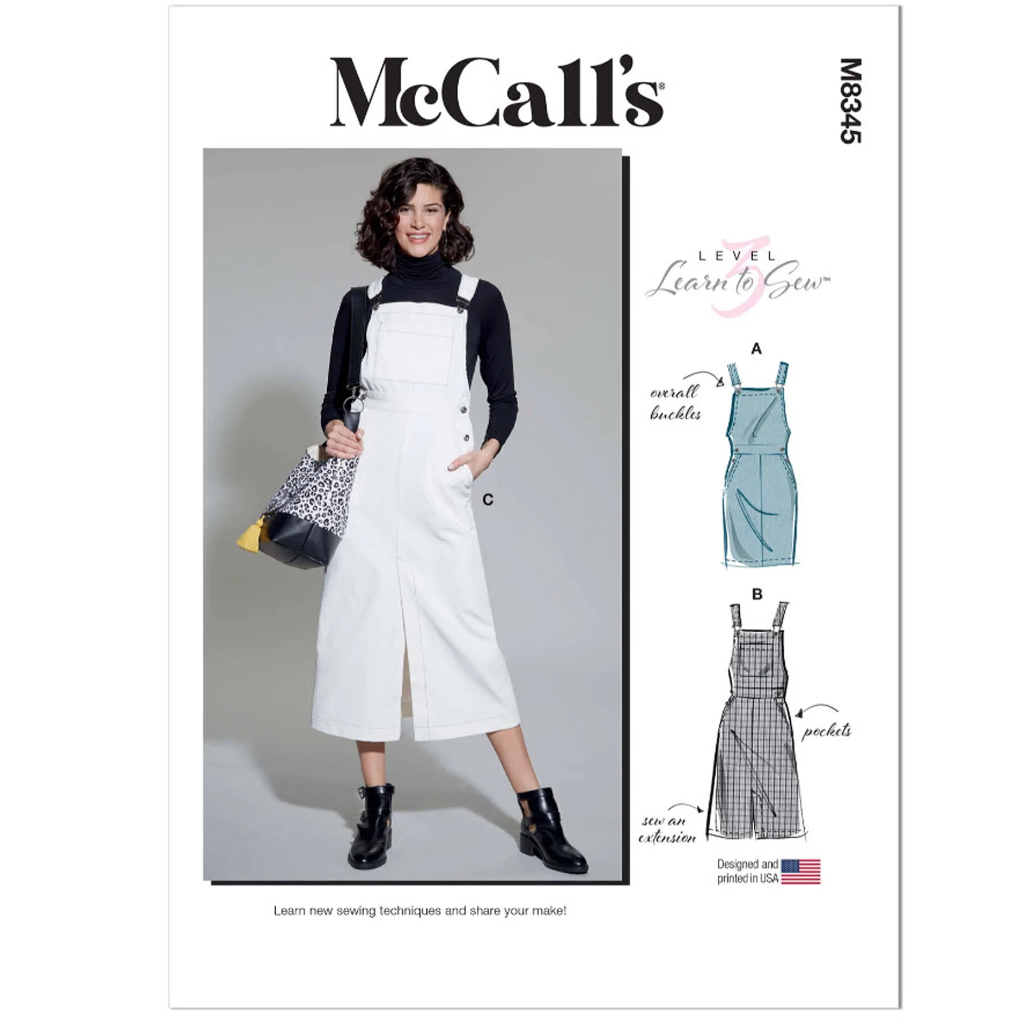 M8345 Misses' Skirt Overalls (14-16-18-20-22)