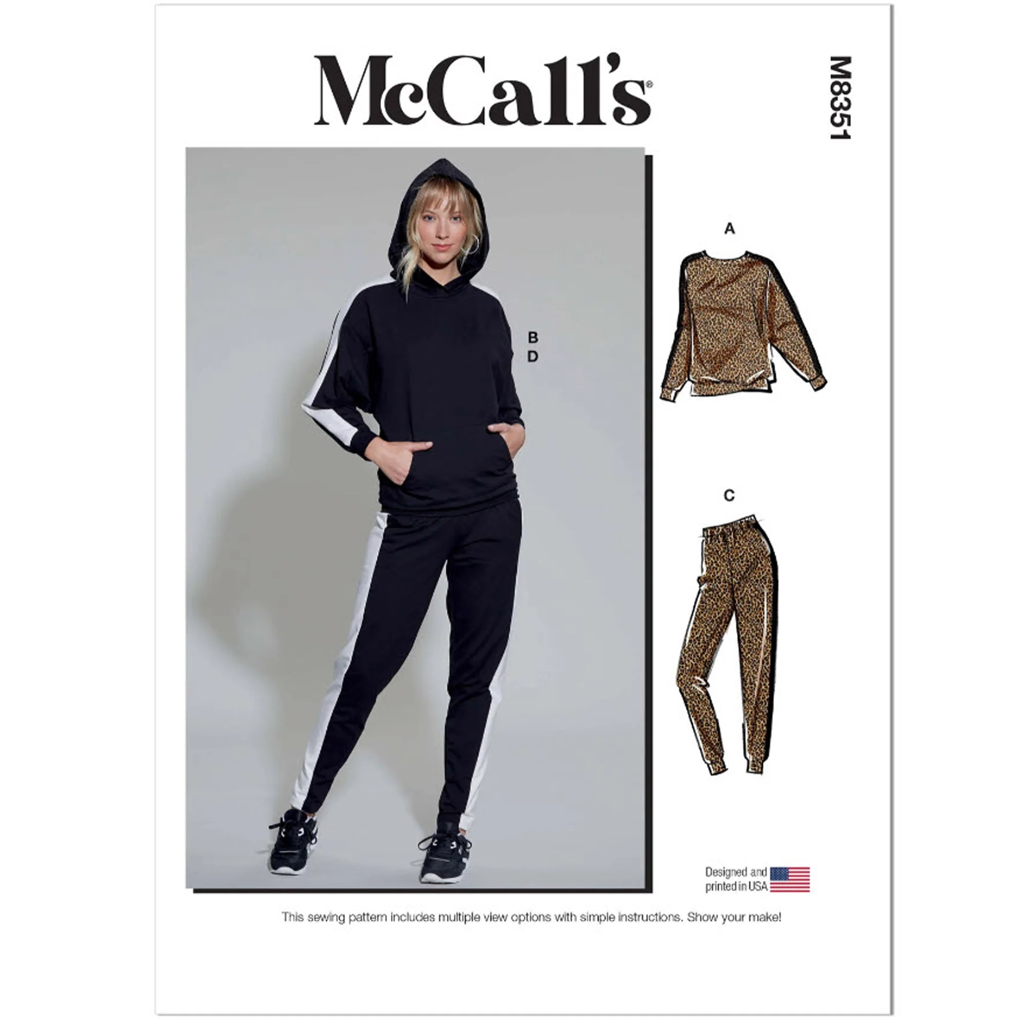 M8351 Misses' Lounge Pants, Top and Hoodie (L-XL-XXL)