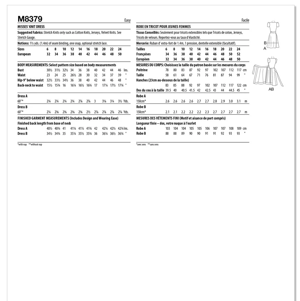 M8379 Misses' Knit Dress - Image 2