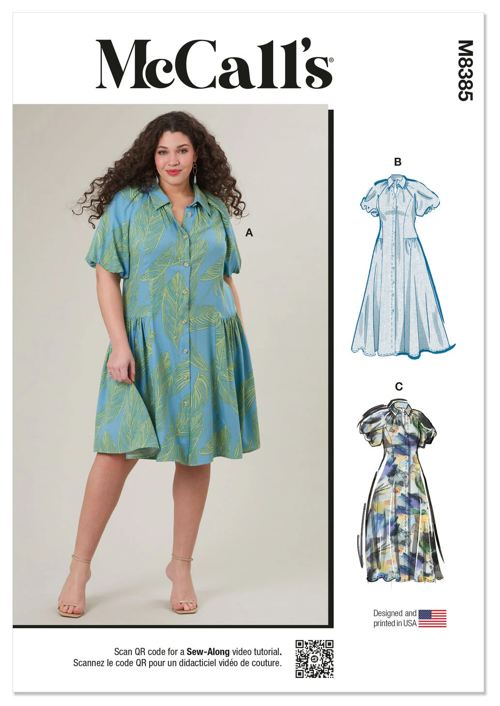 M8385 Women's Shirtdress (30W-32W-34W-36W-38W)