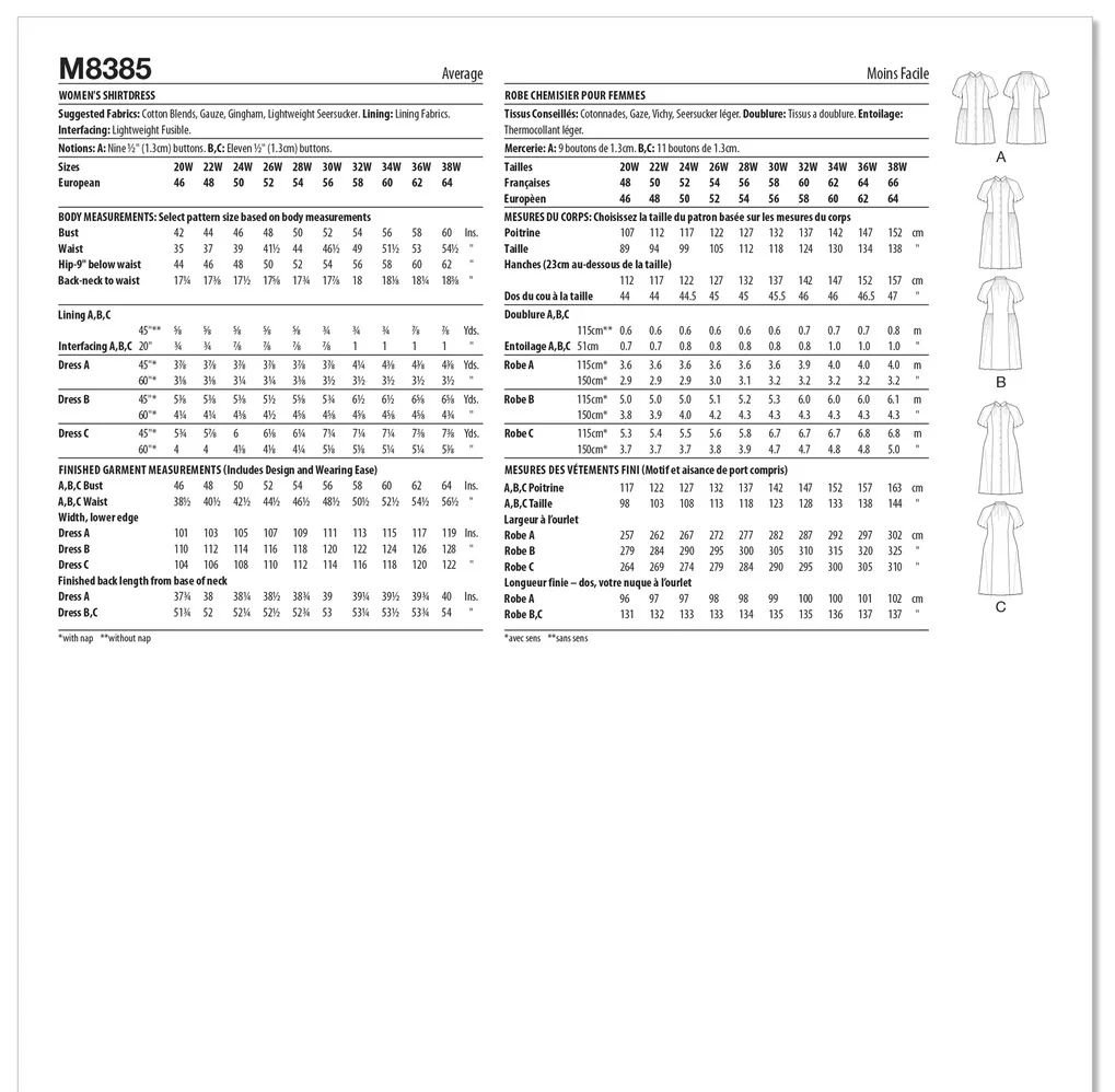 M8385 Women's Shirtdress (30W-32W-34W-36W-38W) - Image 2