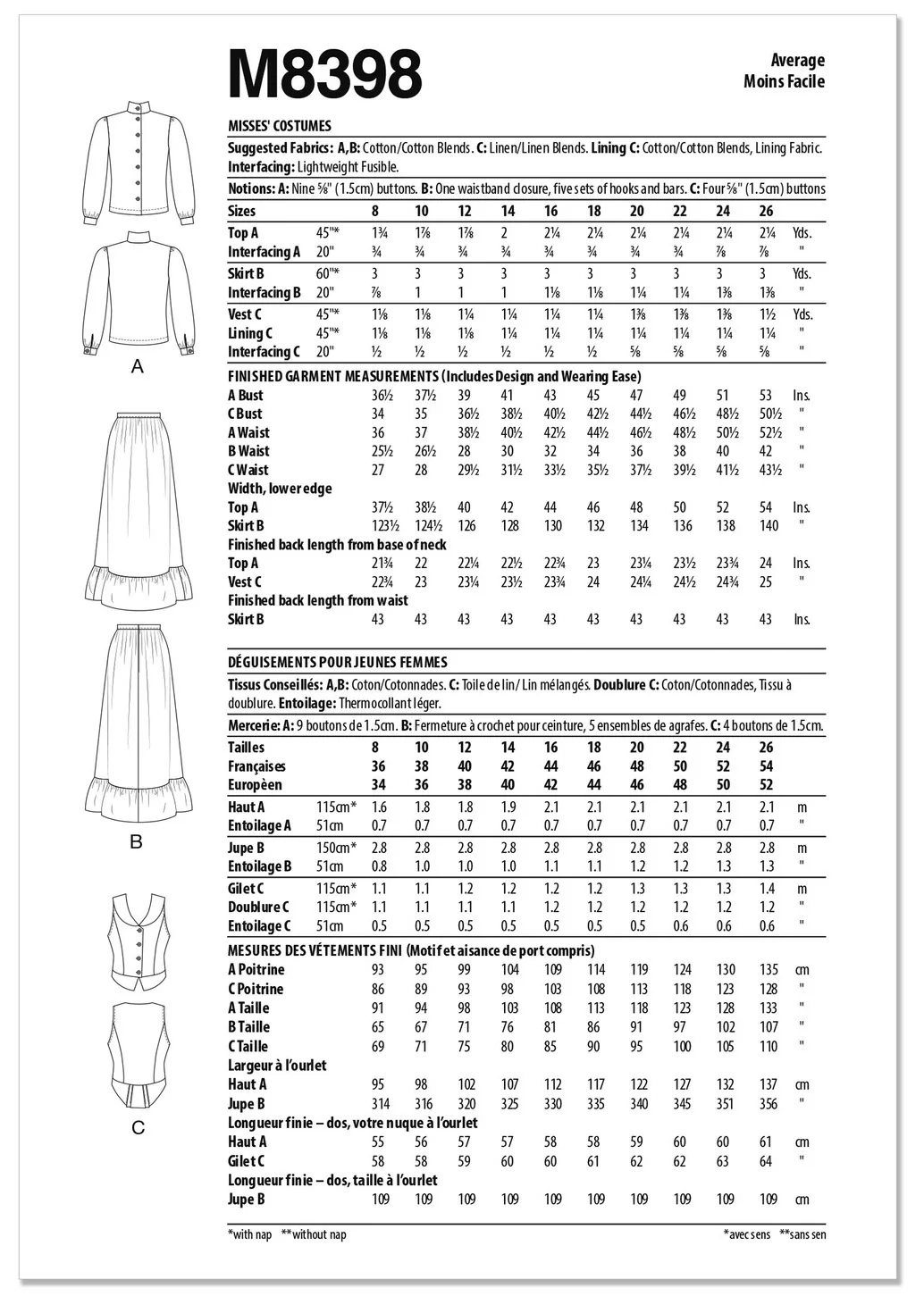 M8398 Misses' Costumes (18-20-22-24-26) - Image 2