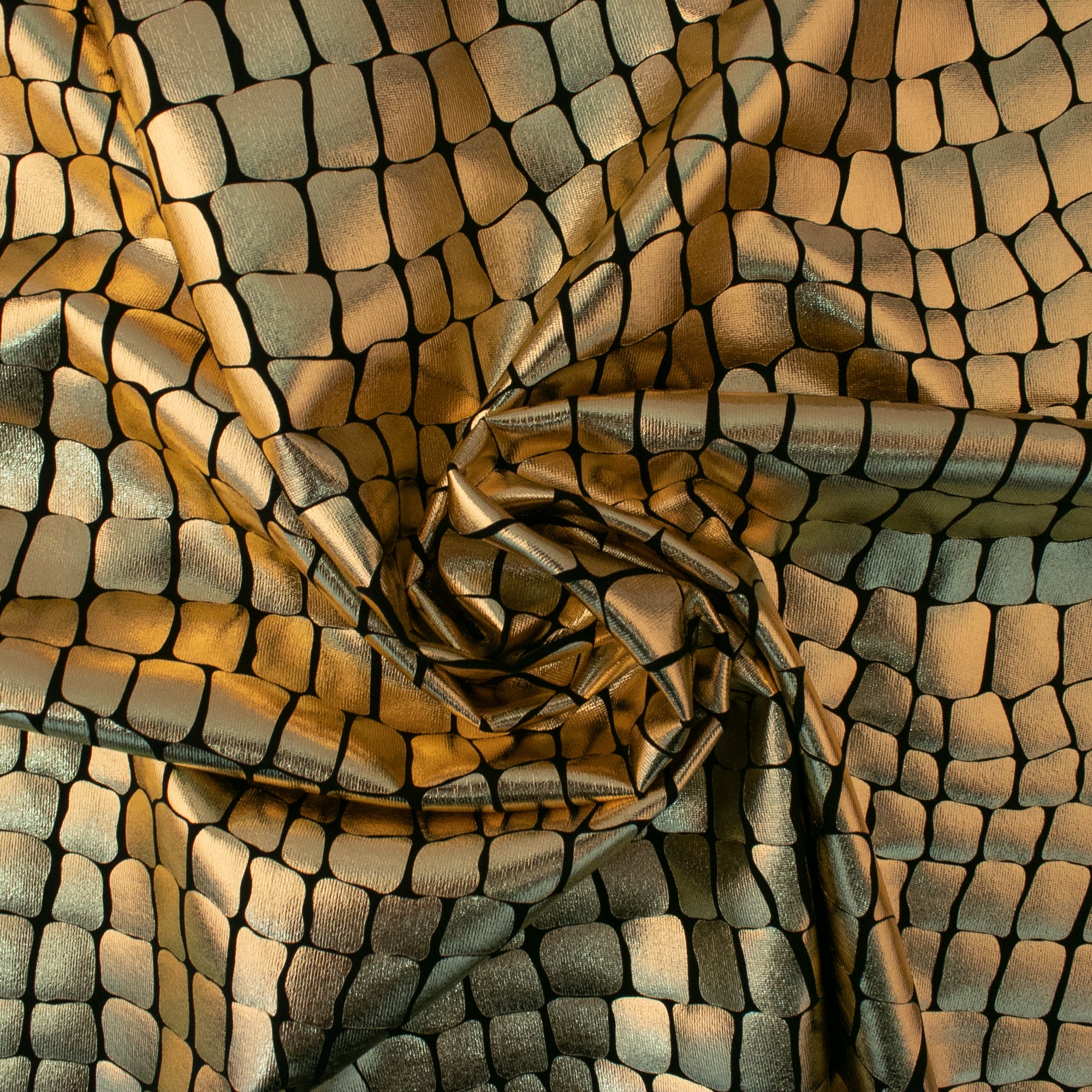 MARDI GRAS - Costuming Fabric - Crocodile - Gold - Image 2