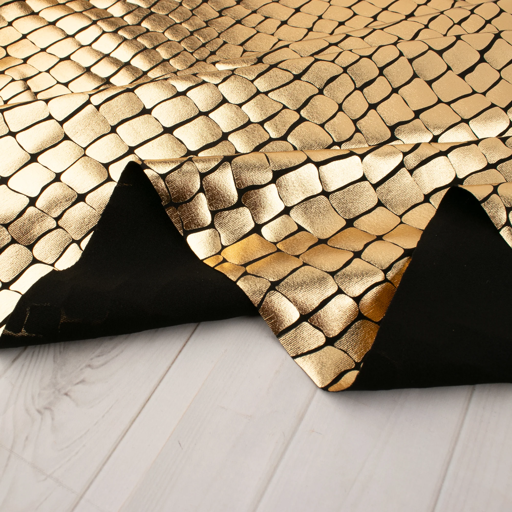 MARDI GRAS - Costuming Fabric - Crocodile - Gold - Image 5