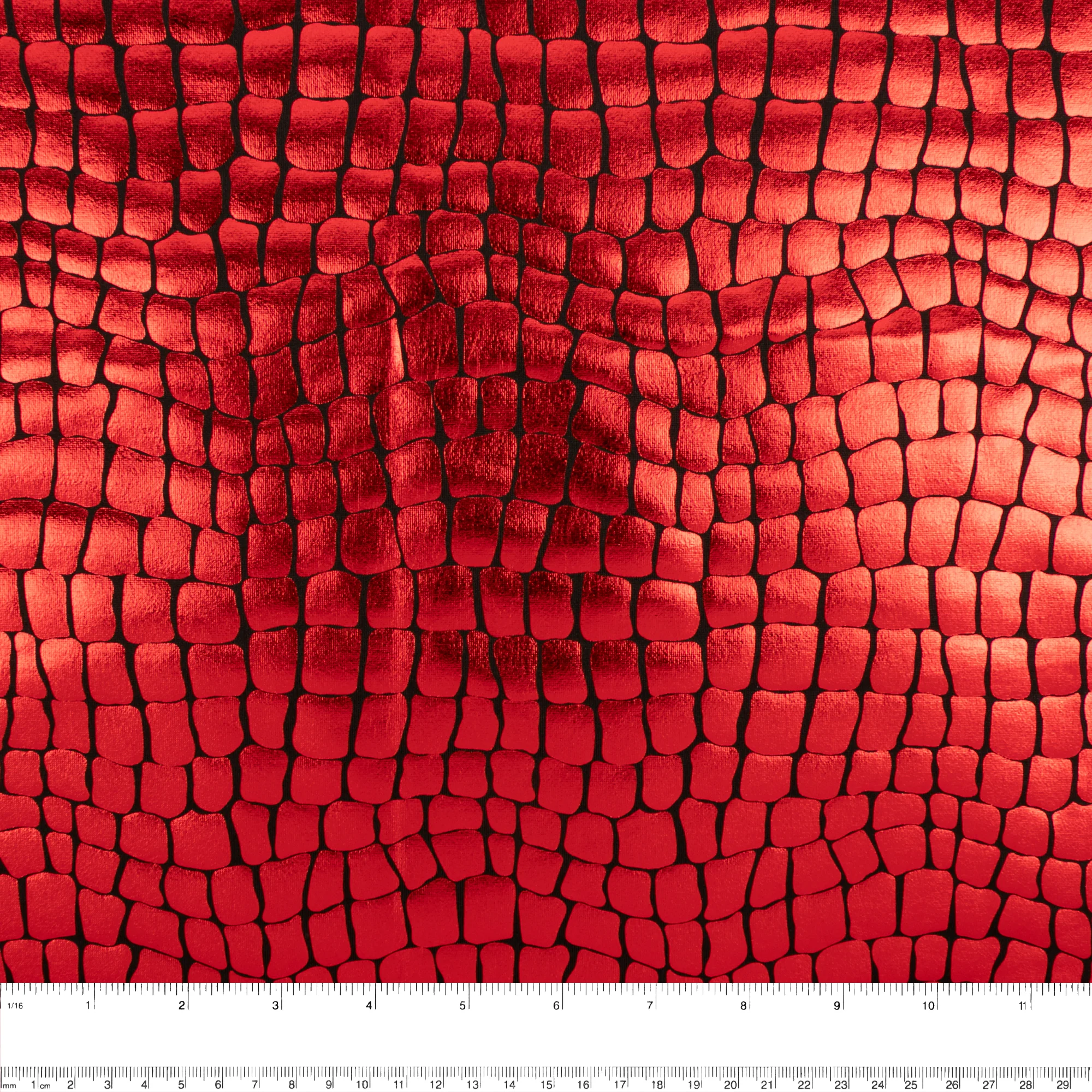 MARDI GRAS - Costuming Fabric - Crocodile - Red - Image 3