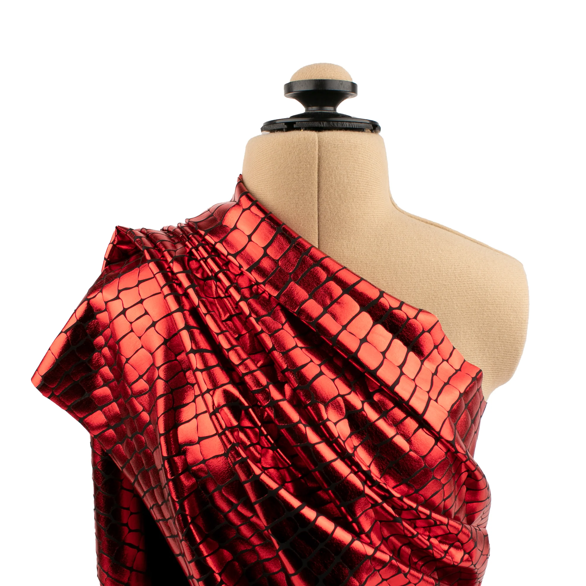 MARDI GRAS - Costuming Fabric - Crocodile - Red - Image 5