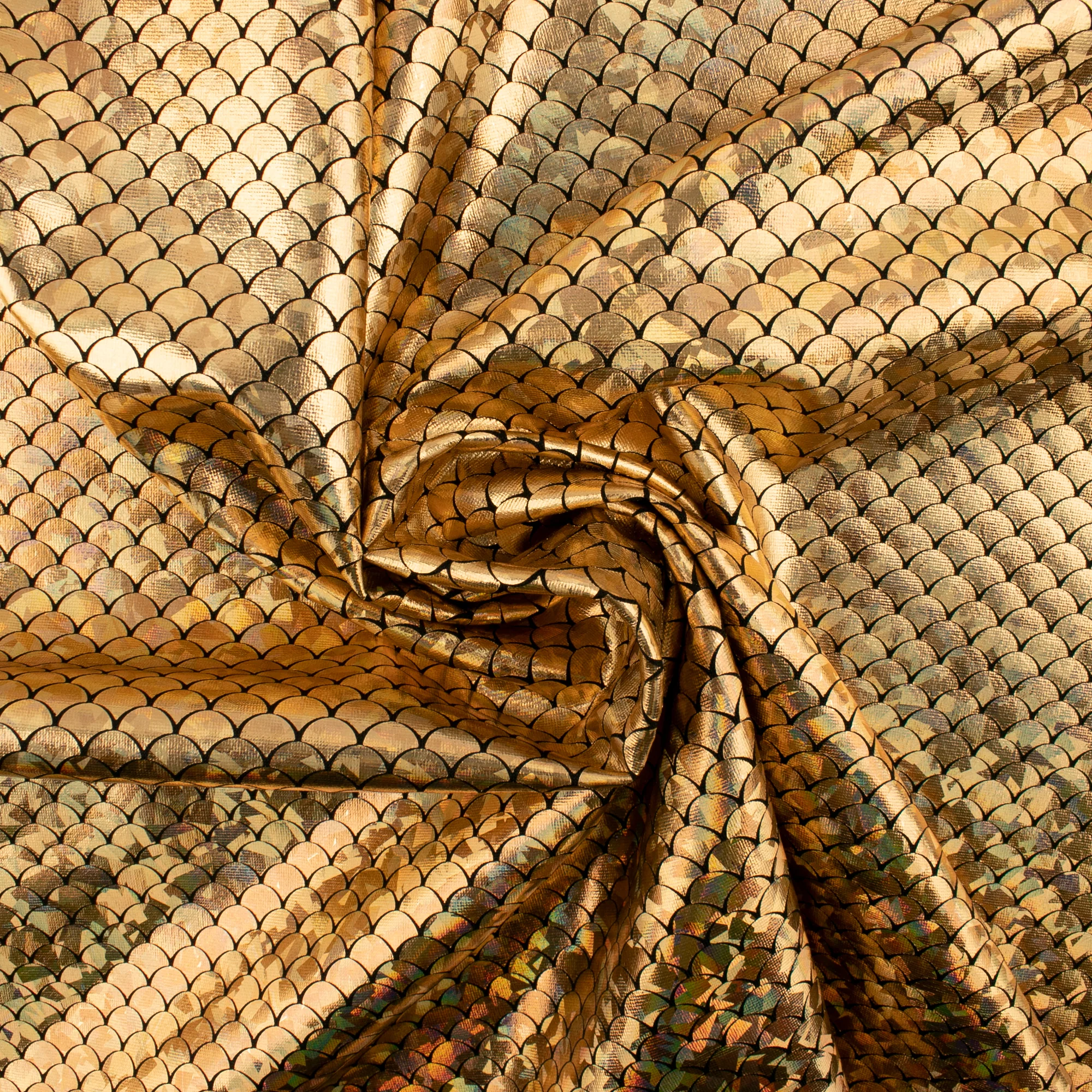 MARDI GRAS - Costuming Fabric - Scale - Gold - Image 2
