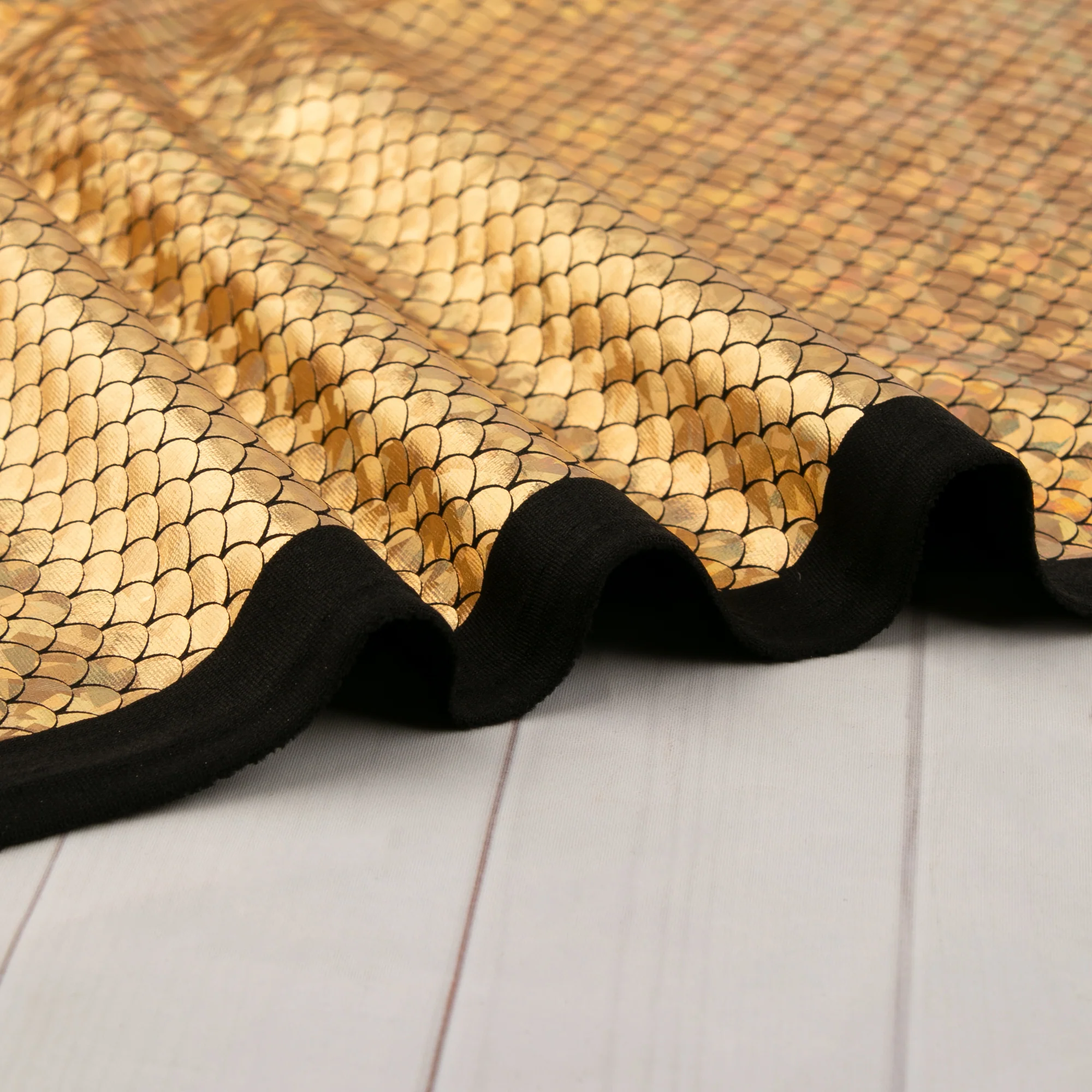 MARDI GRAS - Costuming Fabric - Scale - Gold - Image 4