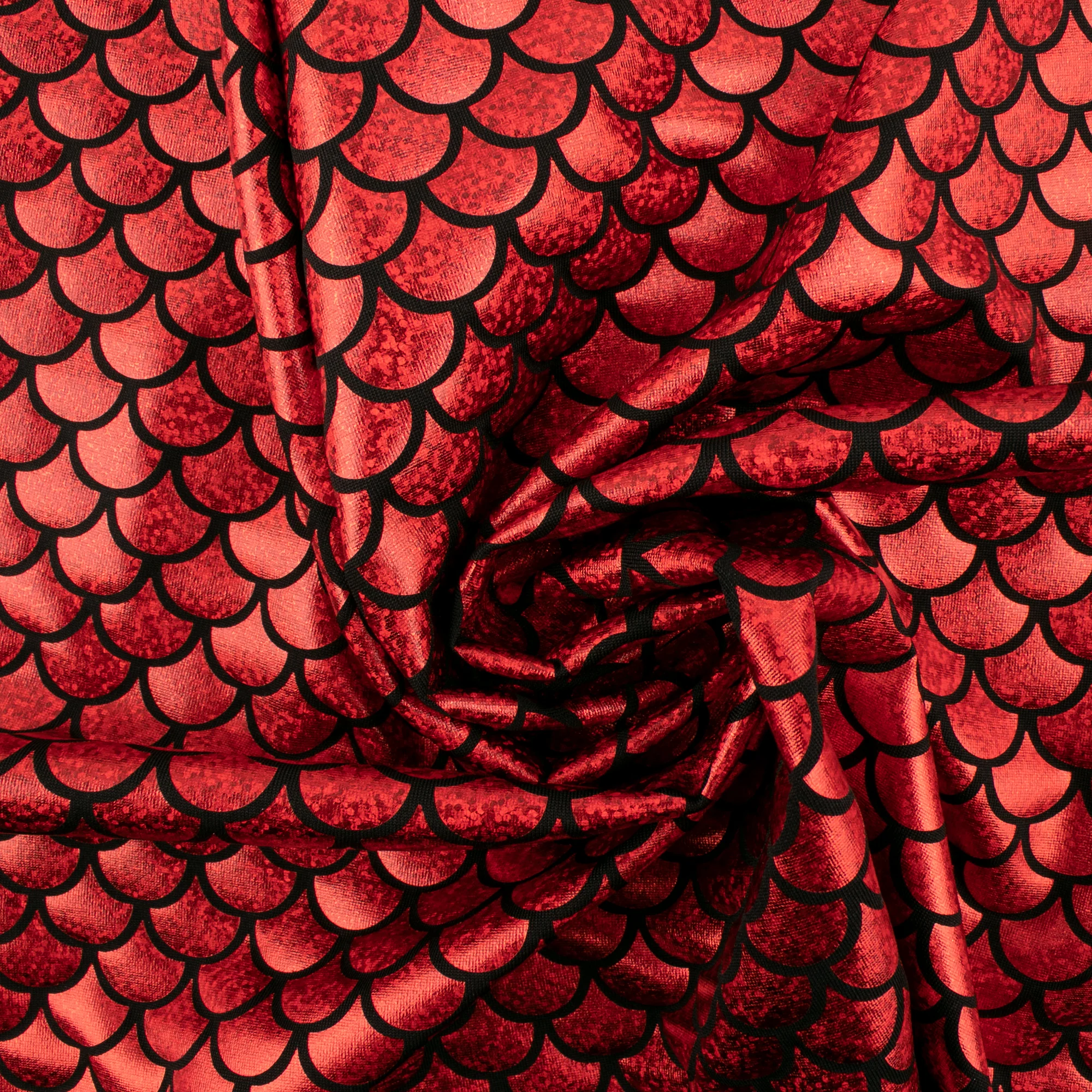 MARDI GRAS - Costuming Fabric - Scale - Red - Image 2