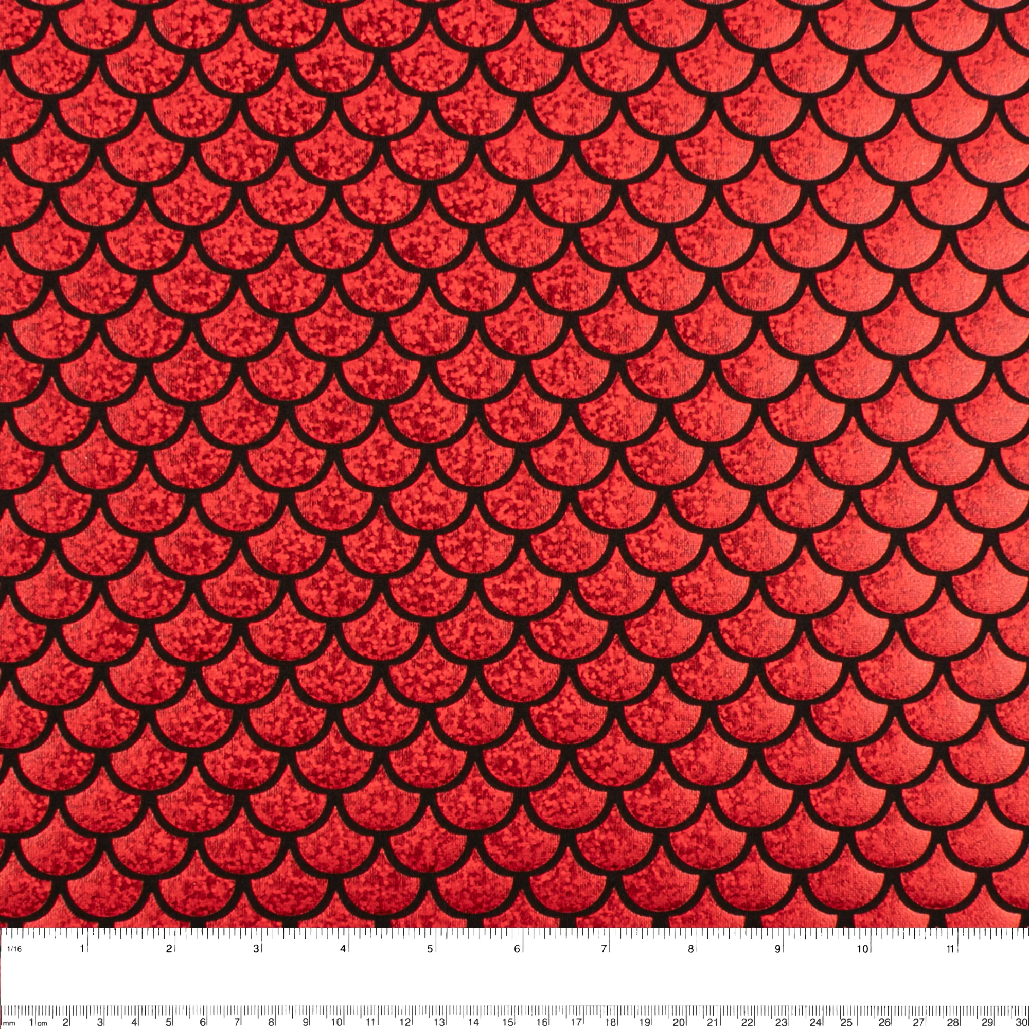 MARDI GRAS - Costuming Fabric - Scale - Red - Image 3