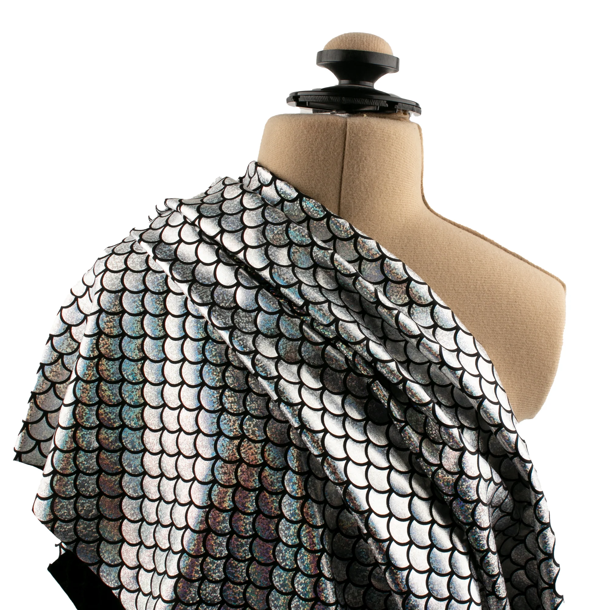 MARDI GRAS - Costuming Fabric - Scale - Silver - Image 6