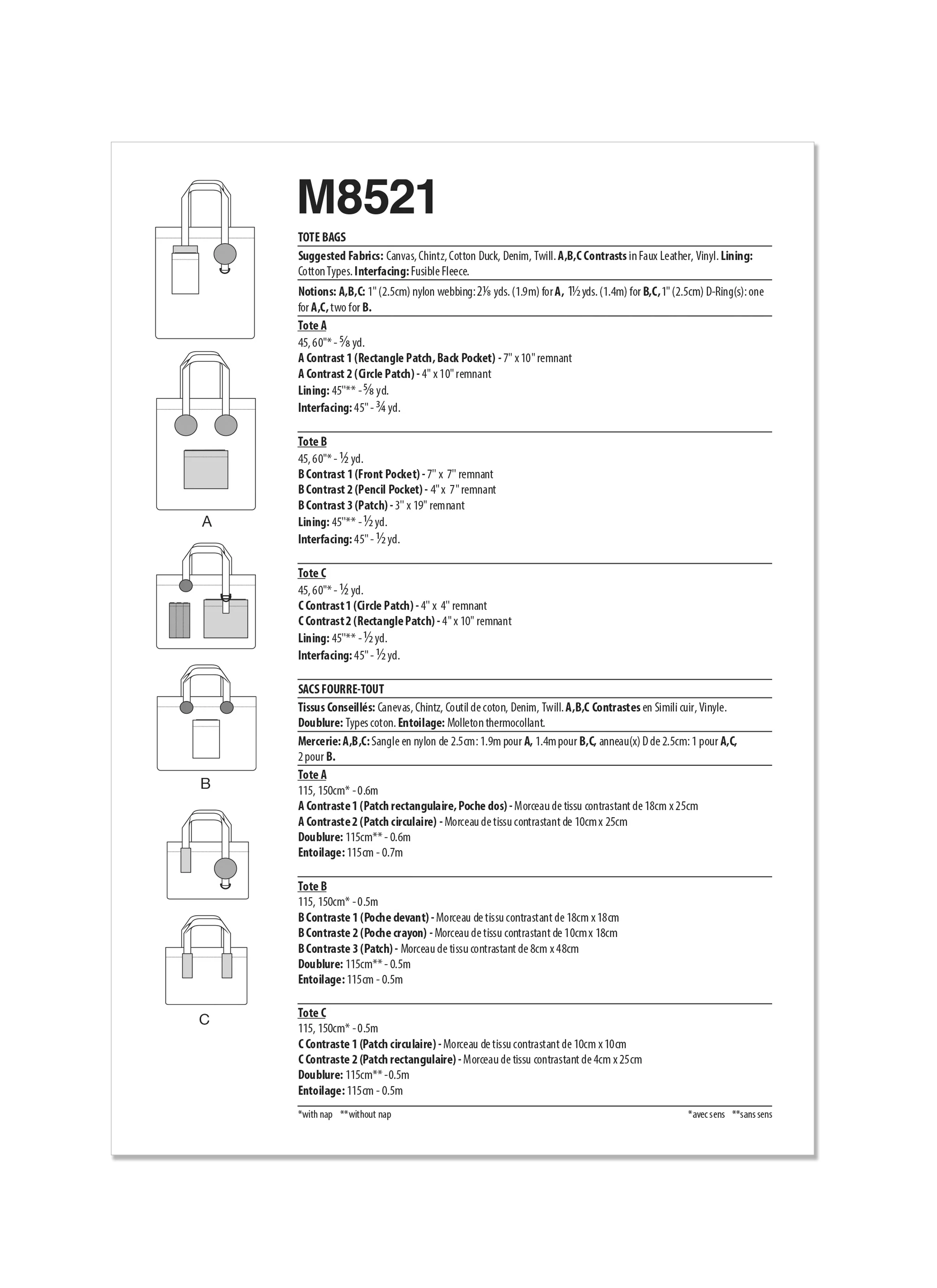 MCCALL'S - M8521 Tote Bags - Image 2