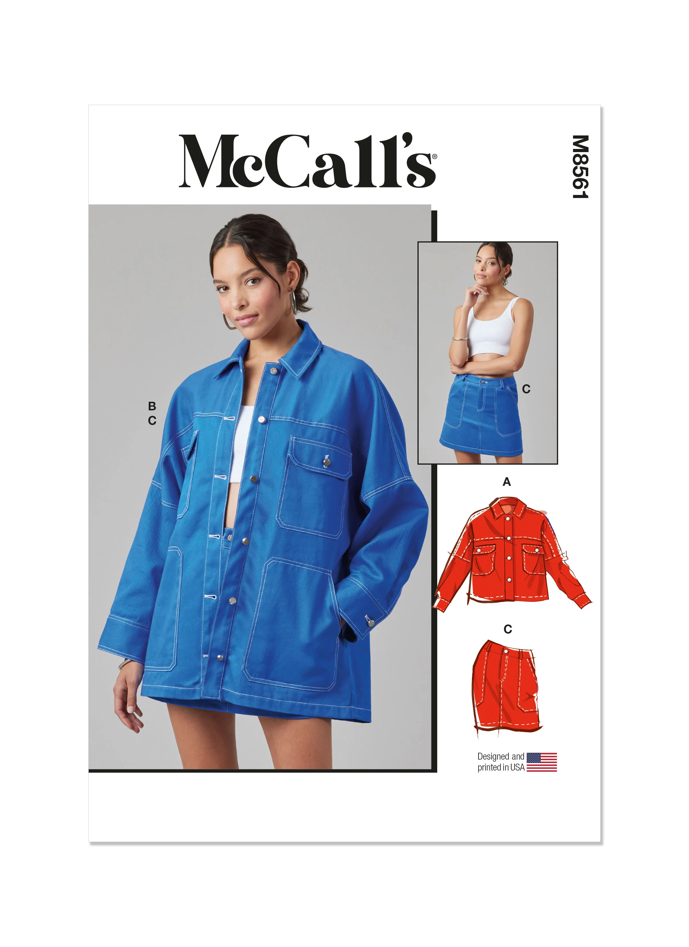 McCall's - M8561 MISSES' JACKET in Two Lengths and Skirt