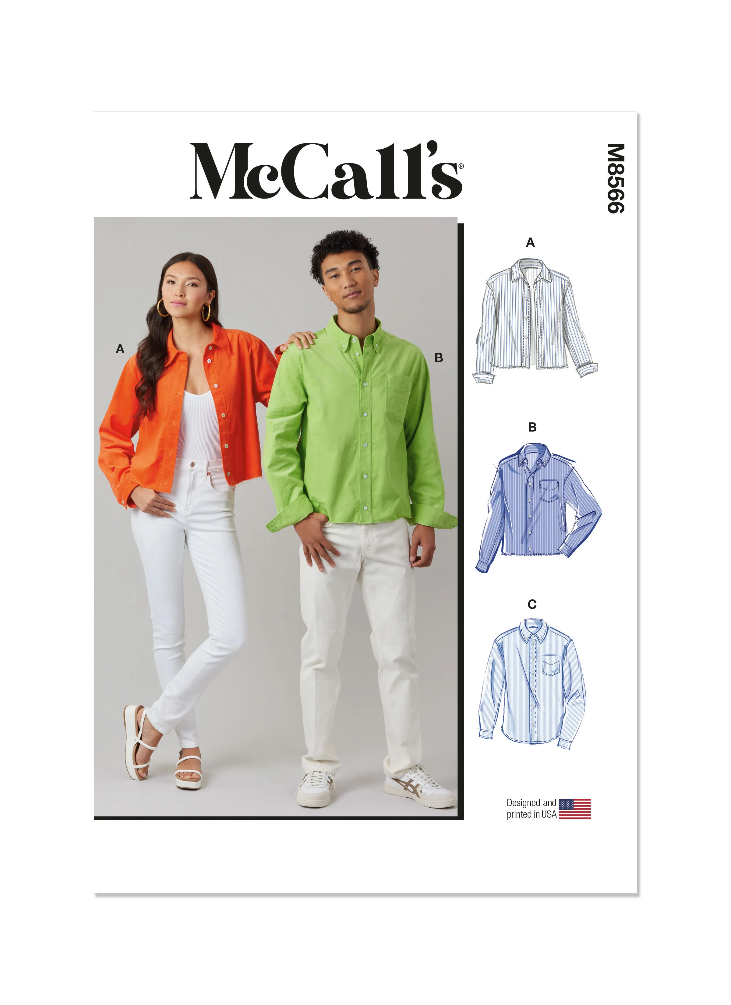 McCall's - M8566 Unisex Shirt in Three Lengths
