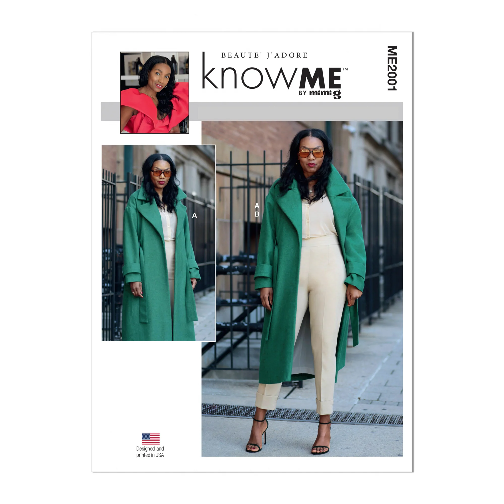 ME2001 Misses' and Women's Coat and Trousers by Beaute' J'adore (20W-22W-24W-26W-28W)