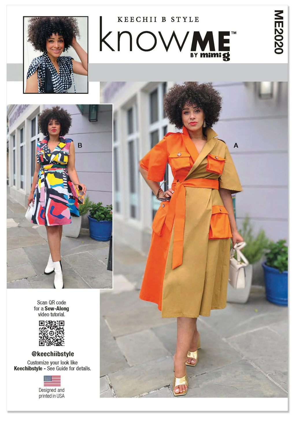 ME2020 Misses' and Women's Wrap Dress With Belt by Keechii B Style