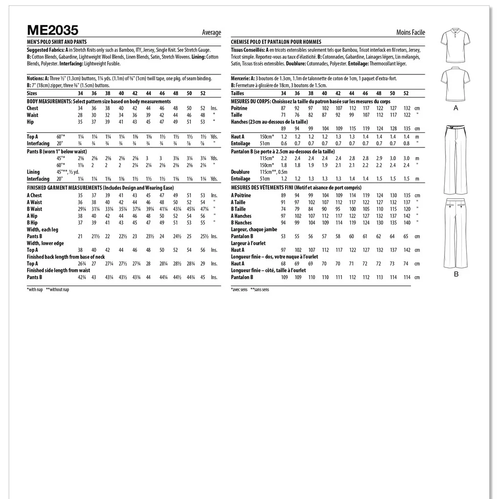 ME2035 Men's Polo Shirt and Pants (44-46-48-50-52) - Image 2