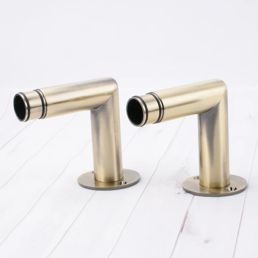 Metal angle bracket for 28mm rod - Antique Brass