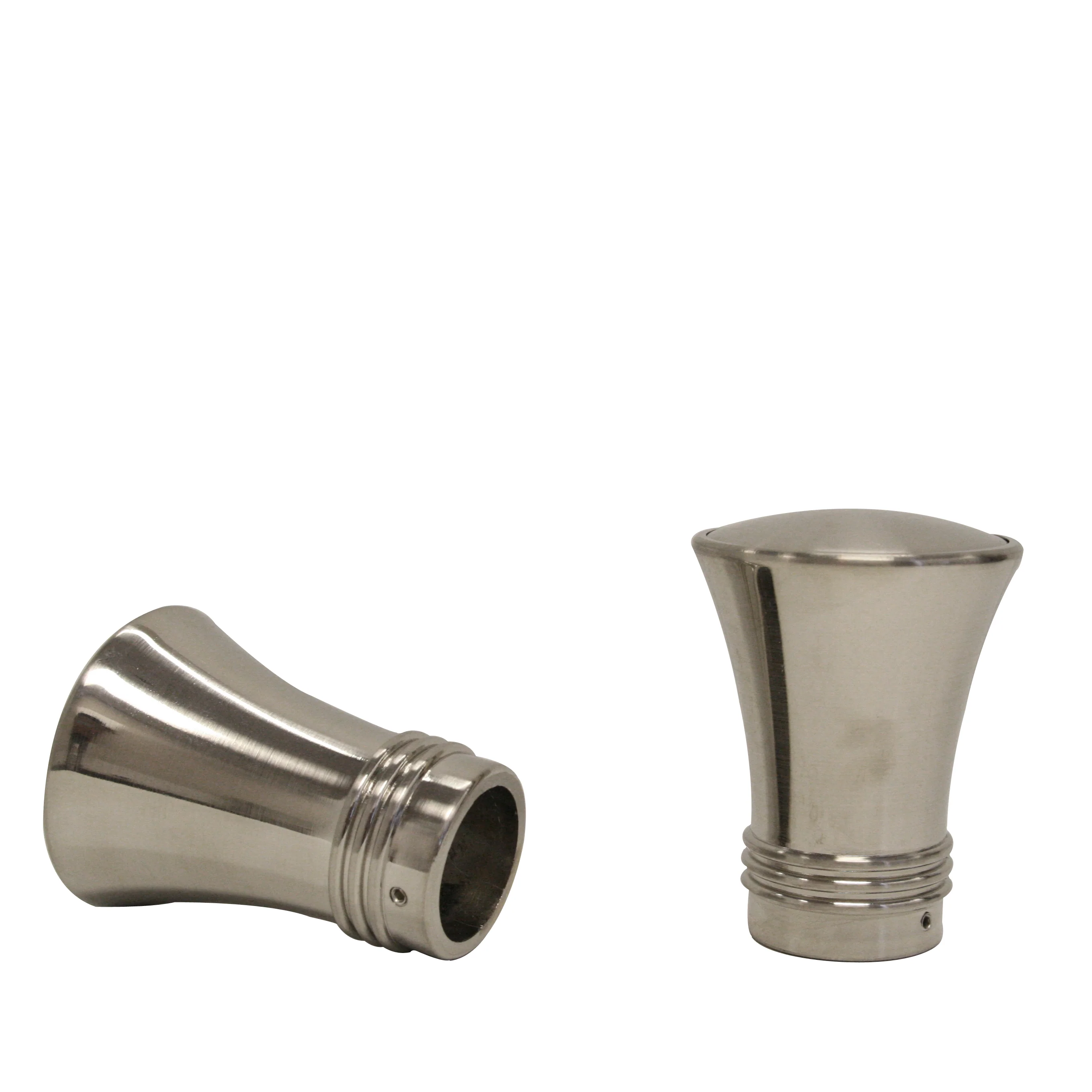 Metal finial for 28mm rod - Toupie - Brushed Silver
