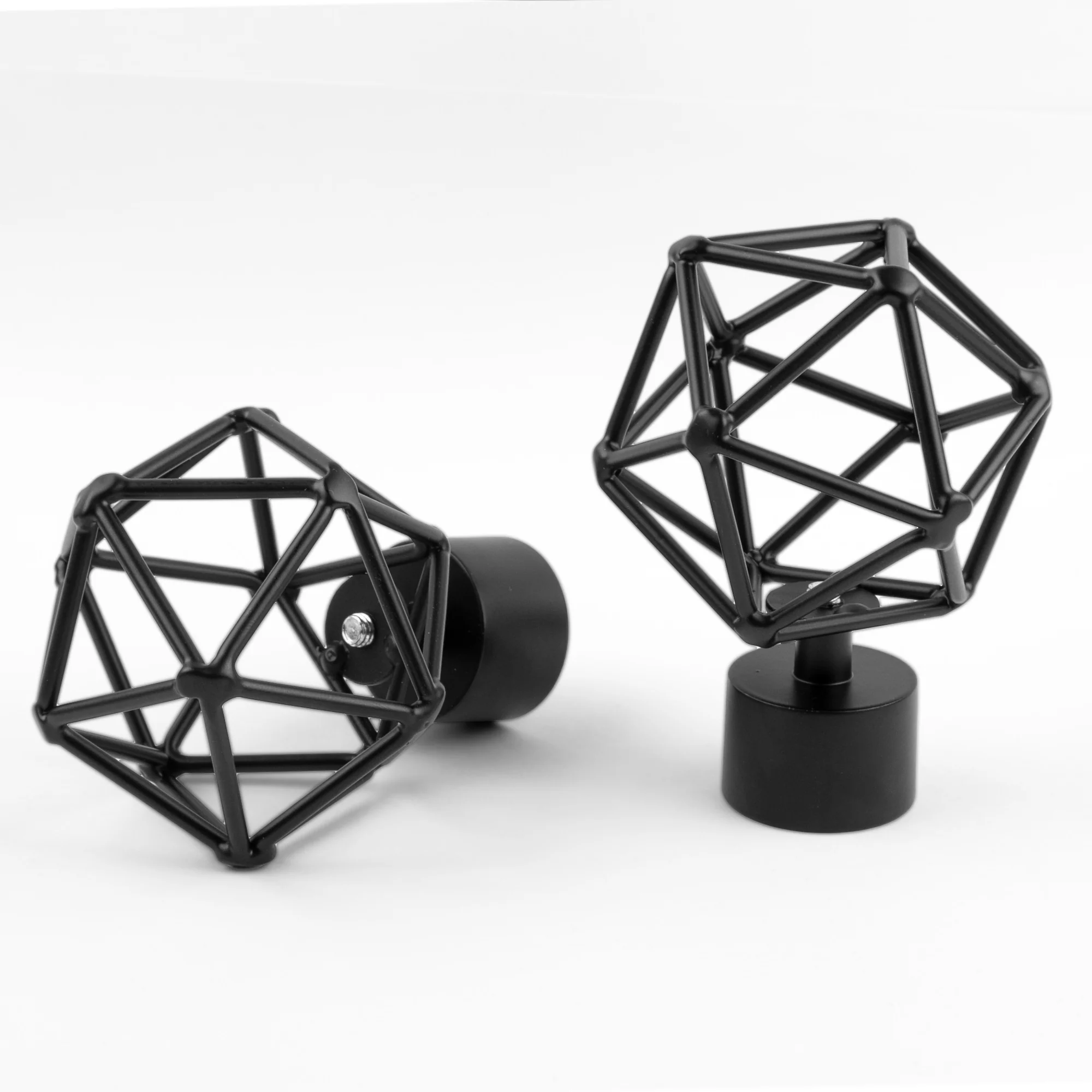 Metal finial for 28mm rod - Zeno - Black