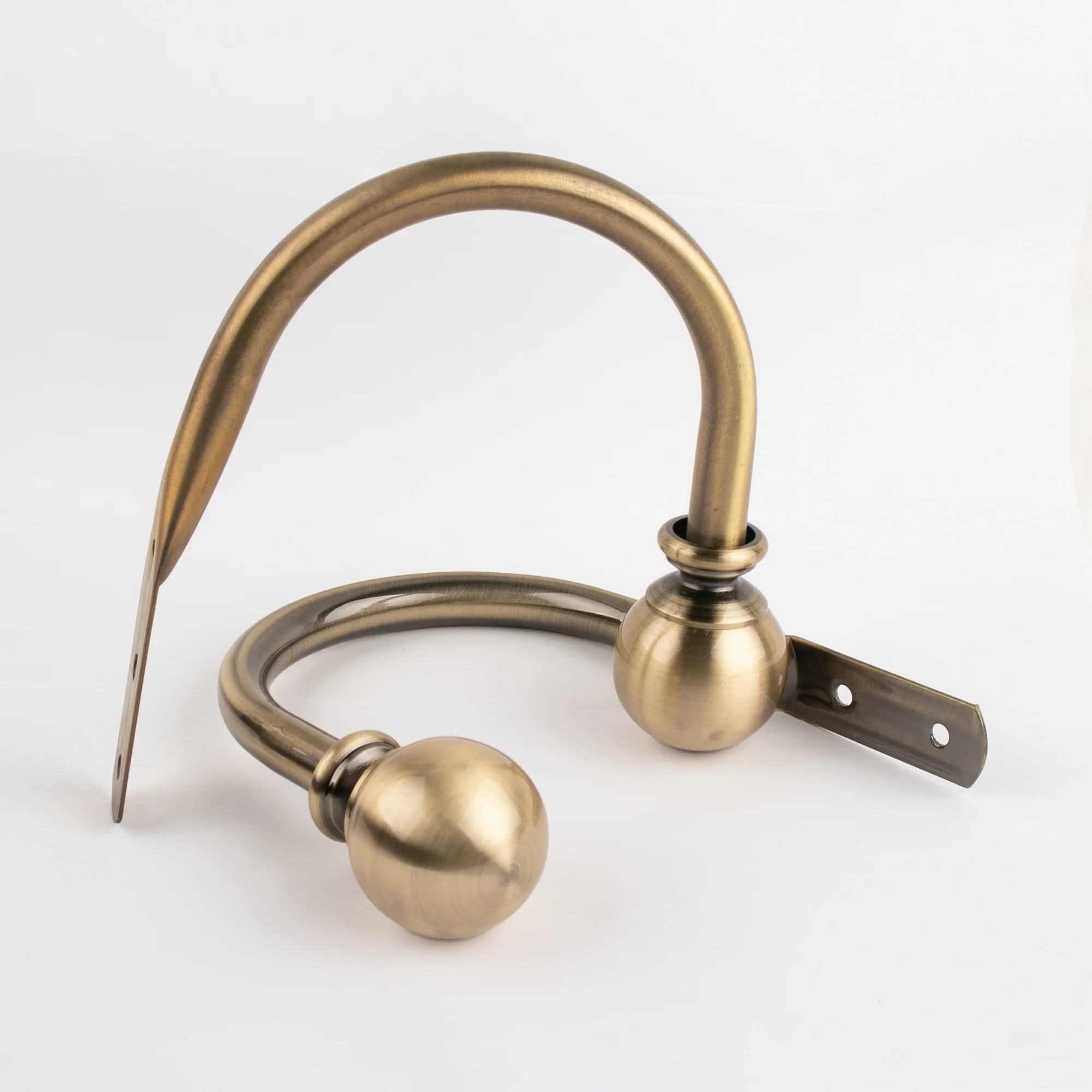 Metal Holdback - Ball - Antique Brass