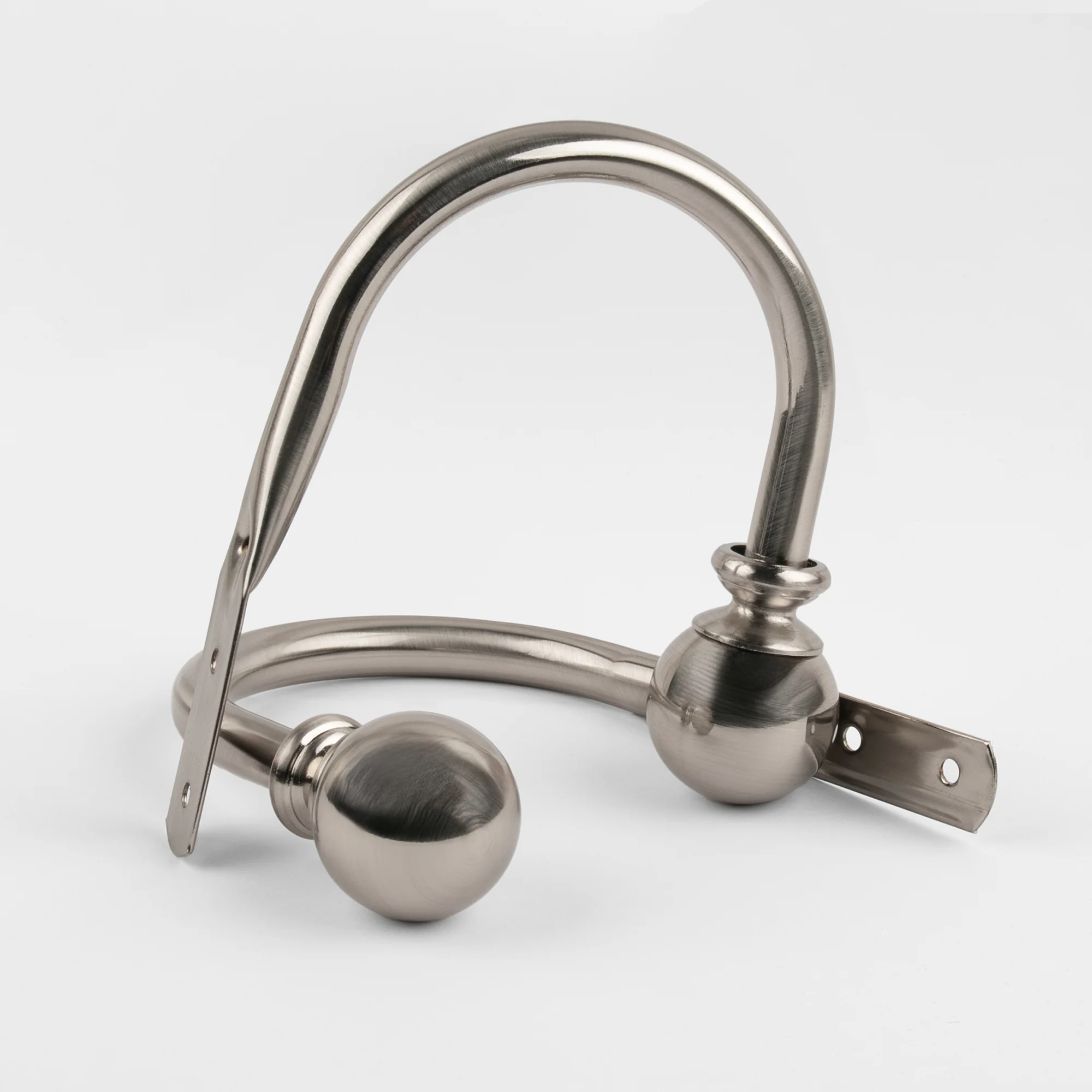Metal Holdback - Ball - Brushed Silver