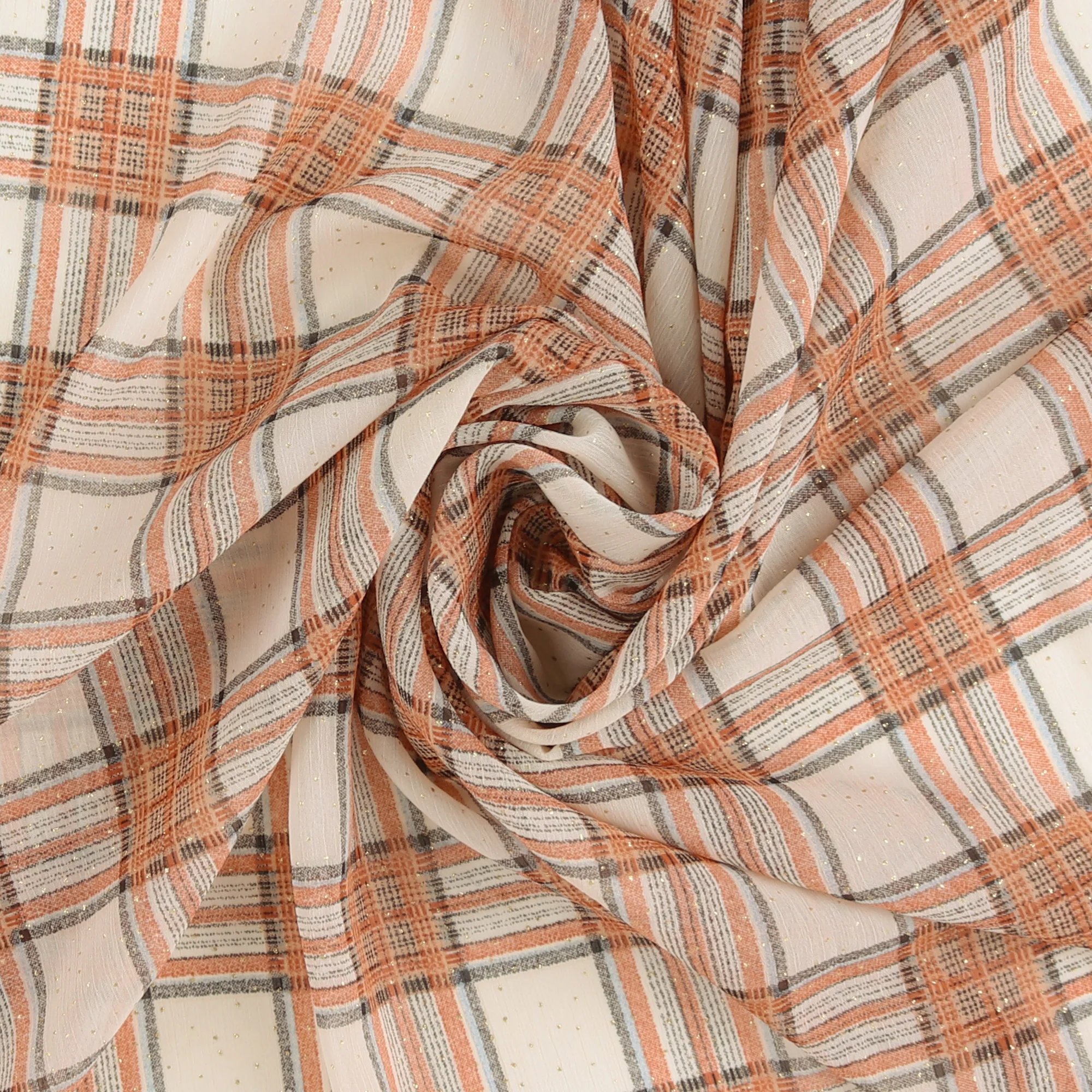 Metallic Chiffon - ROTTERDAM - 001 - Coral - Image 2