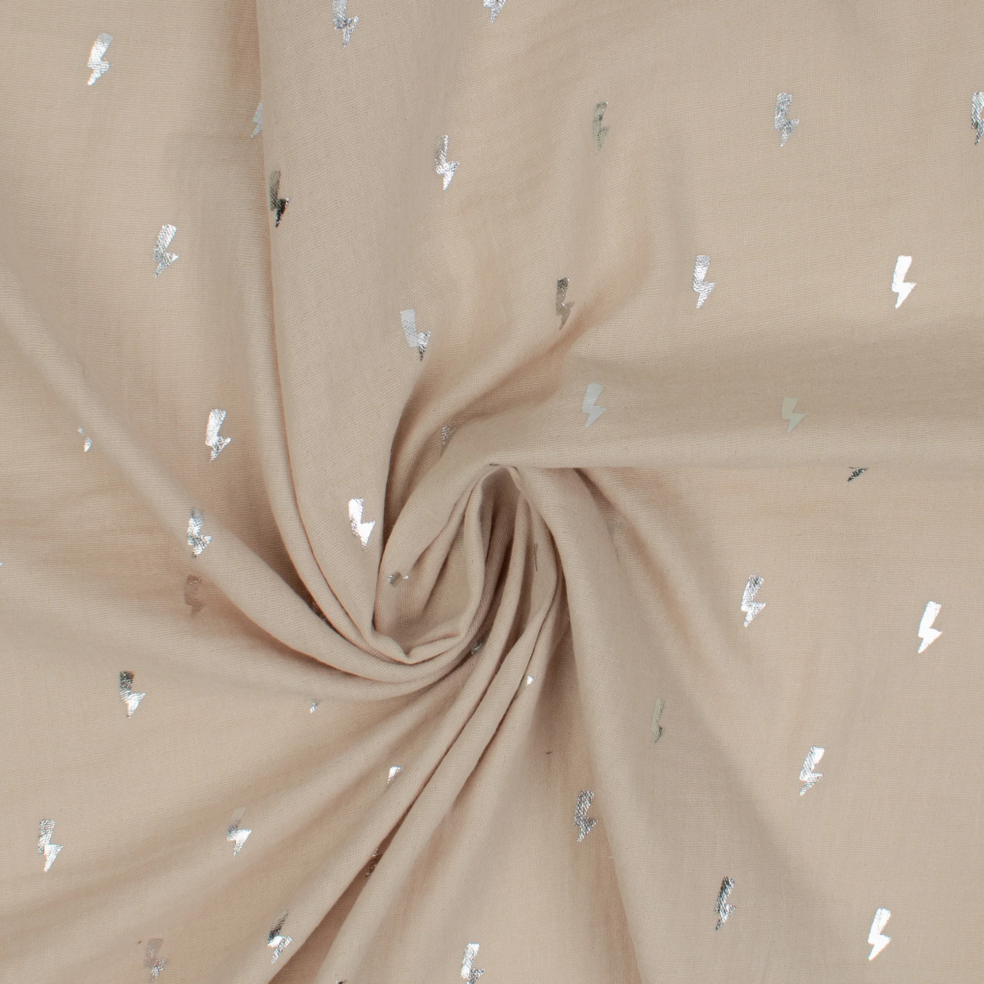 Metallic Printed Gauze - AVERY - 004 - Sand - Image 2