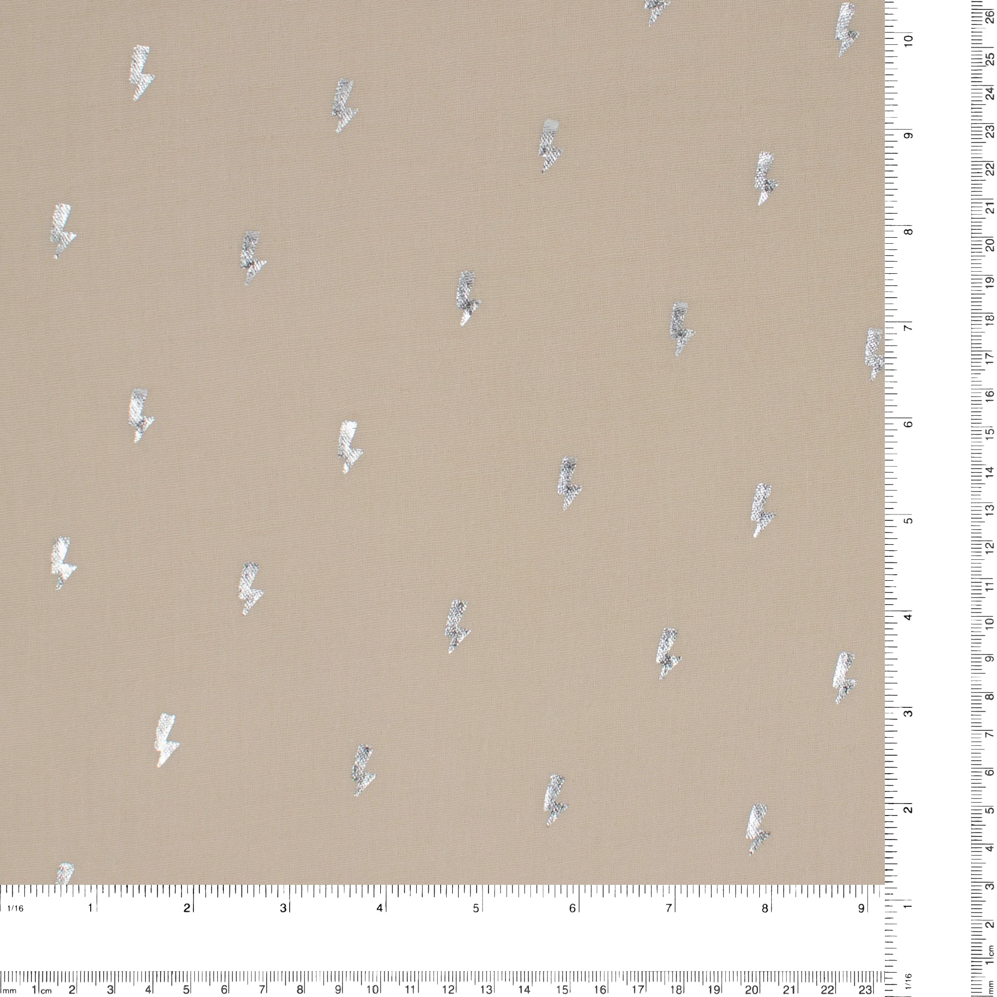 Metallic Printed Gauze - AVERY - 004 - Sand - Image 3