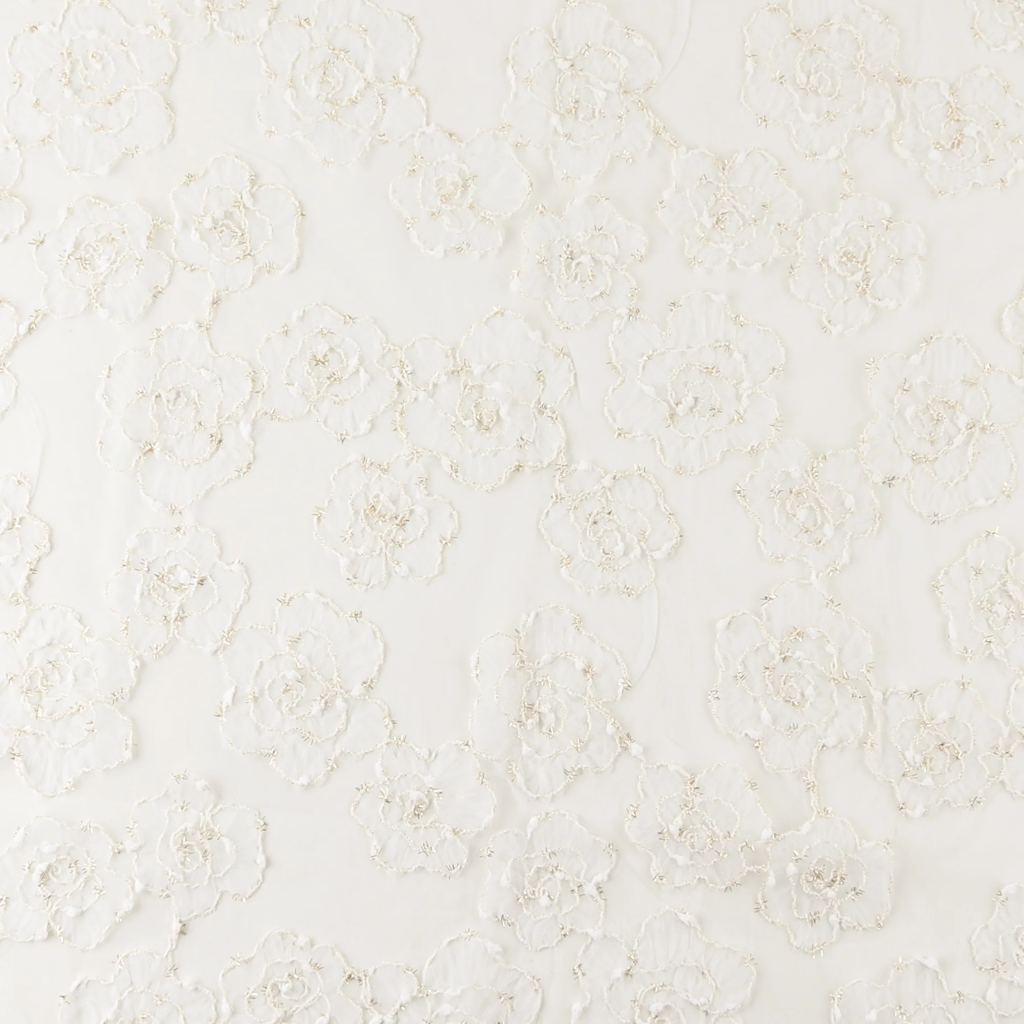 Metalllic Corded 3D Mesh - SOCIALITE - 005 - White