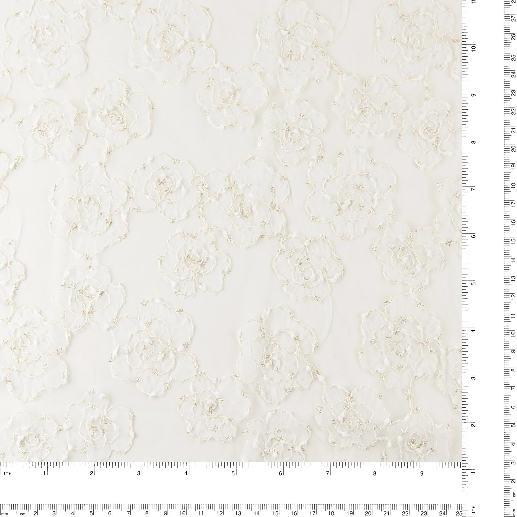 Metalllic Corded 3D Mesh - SOCIALITE - 005 - White - Image 3